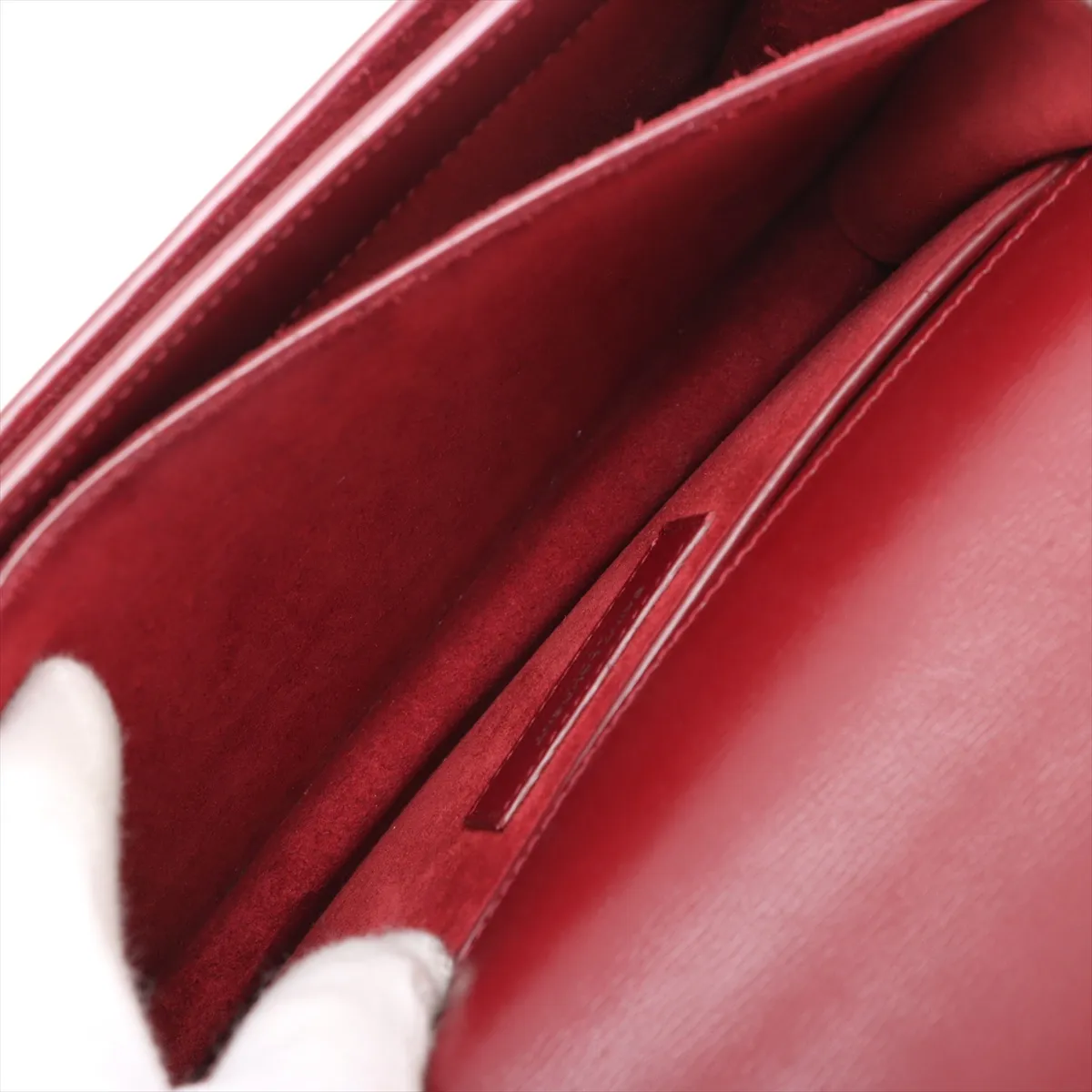 Sunset Leather Chain Shoulder Bag Red 442906 — view 6