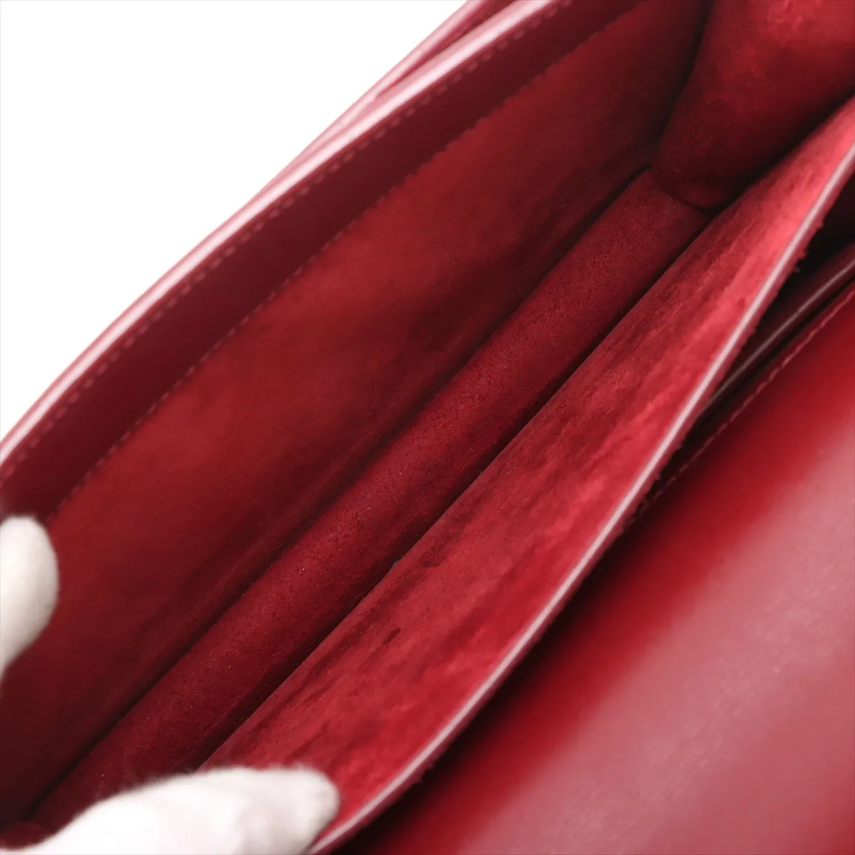 Sunset Leather Chain Shoulder Bag Red 442906 — view 7