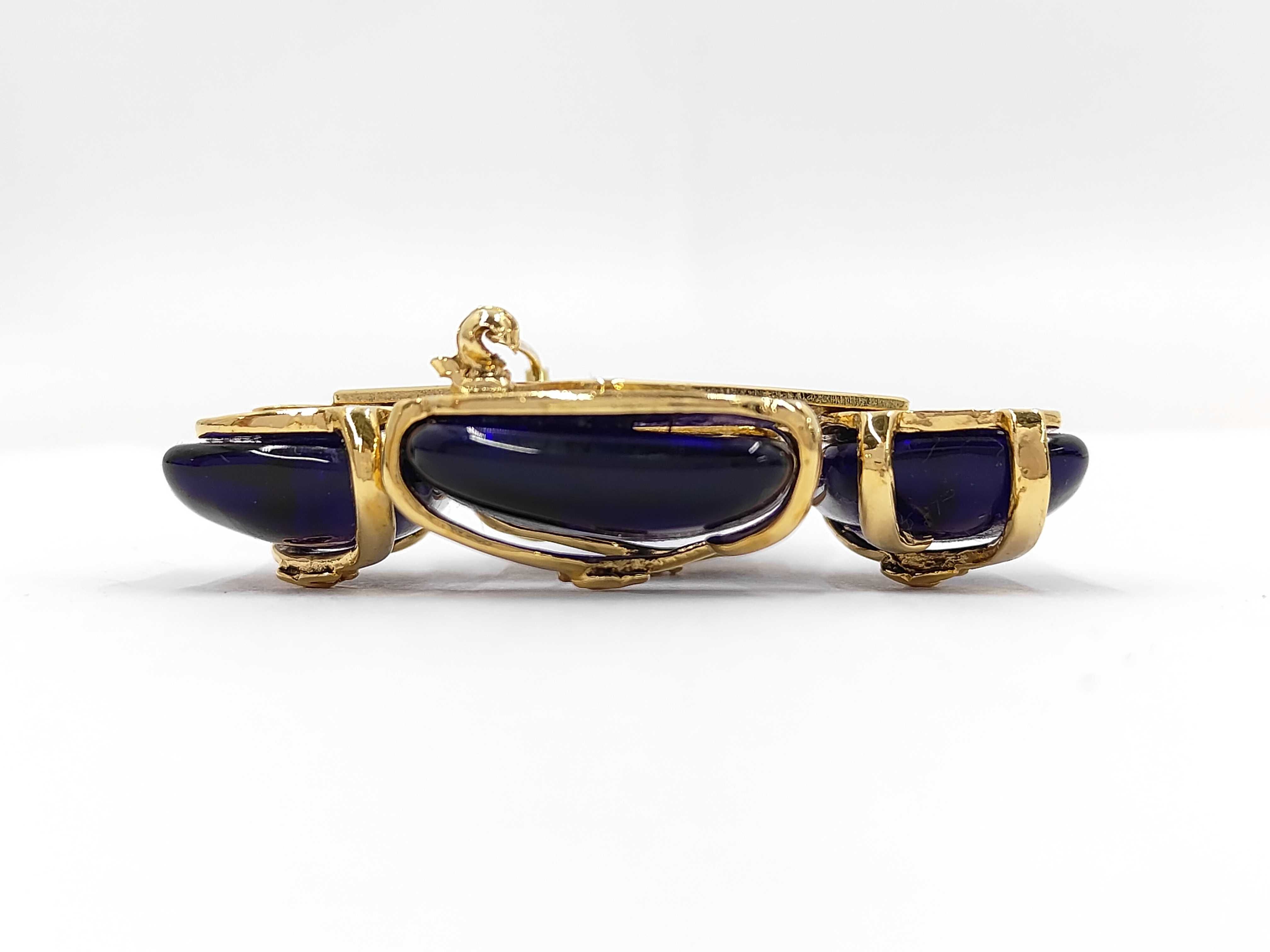 Gripoix Brooch, Blue/GP Brooch — view 2