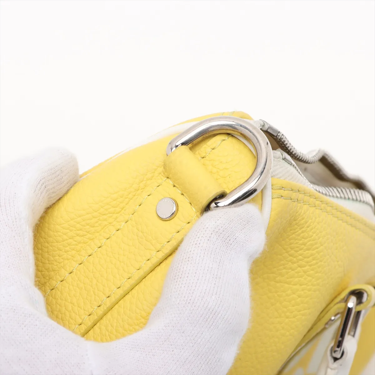 Taurillon Keepall XS M80842 Yellow x White RFID reaction available — view 13