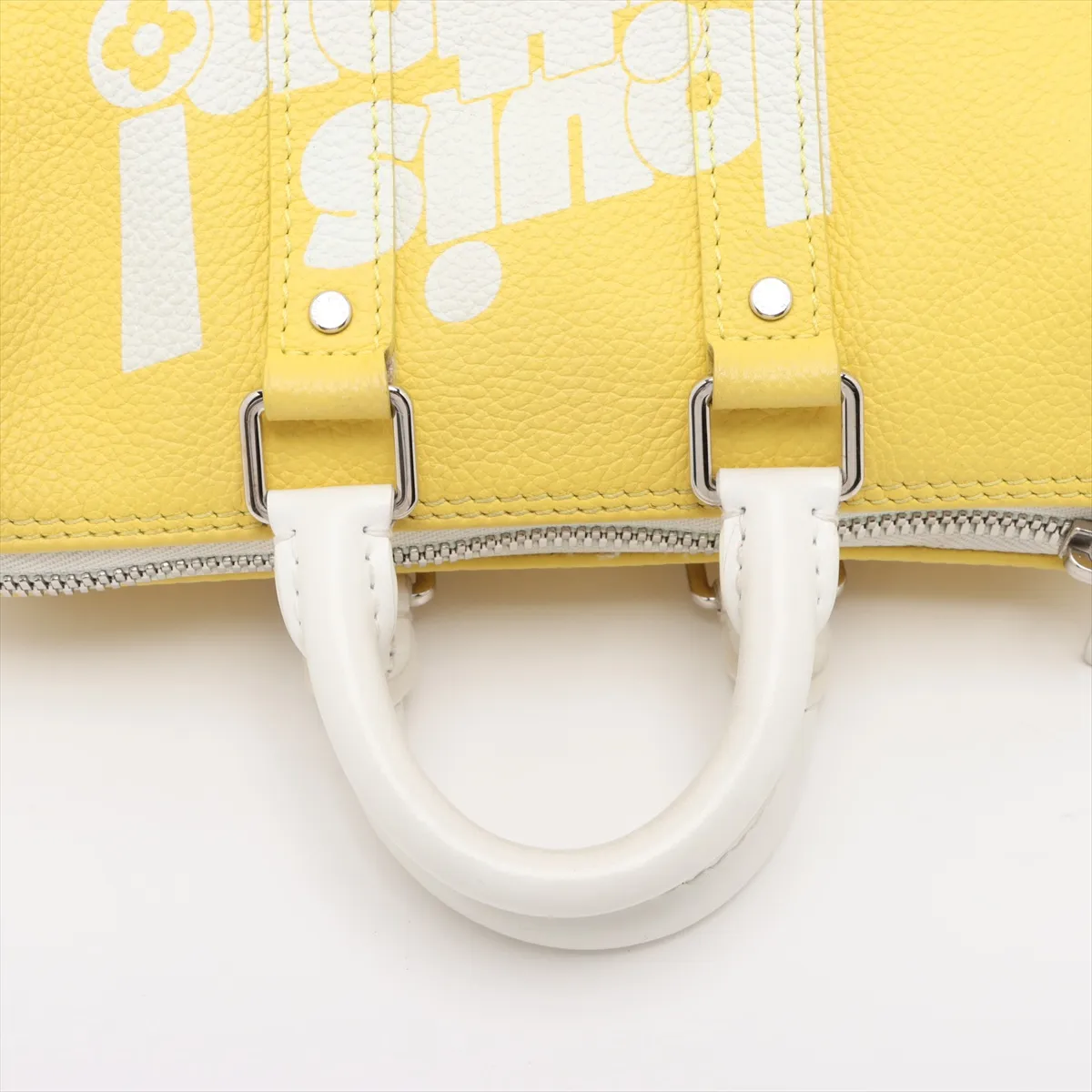 Taurillon Keepall XS M80842 Yellow x White RFID reaction available — view 5