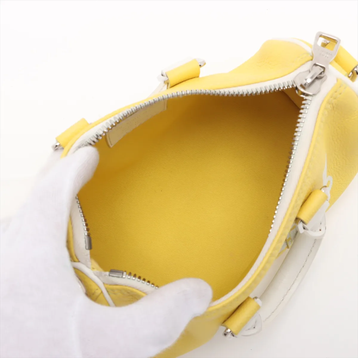 Taurillon Keepall XS M80842 Yellow x White RFID reaction available — view 8