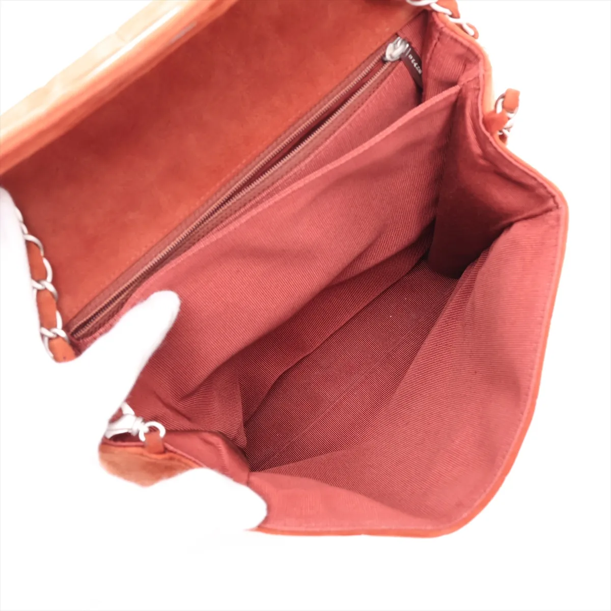 Chocolate Bar Suede Chain Shoulder Bag, Brown with Silver Hardware, Item No. 6138575 (Serial No. 6) — view 6