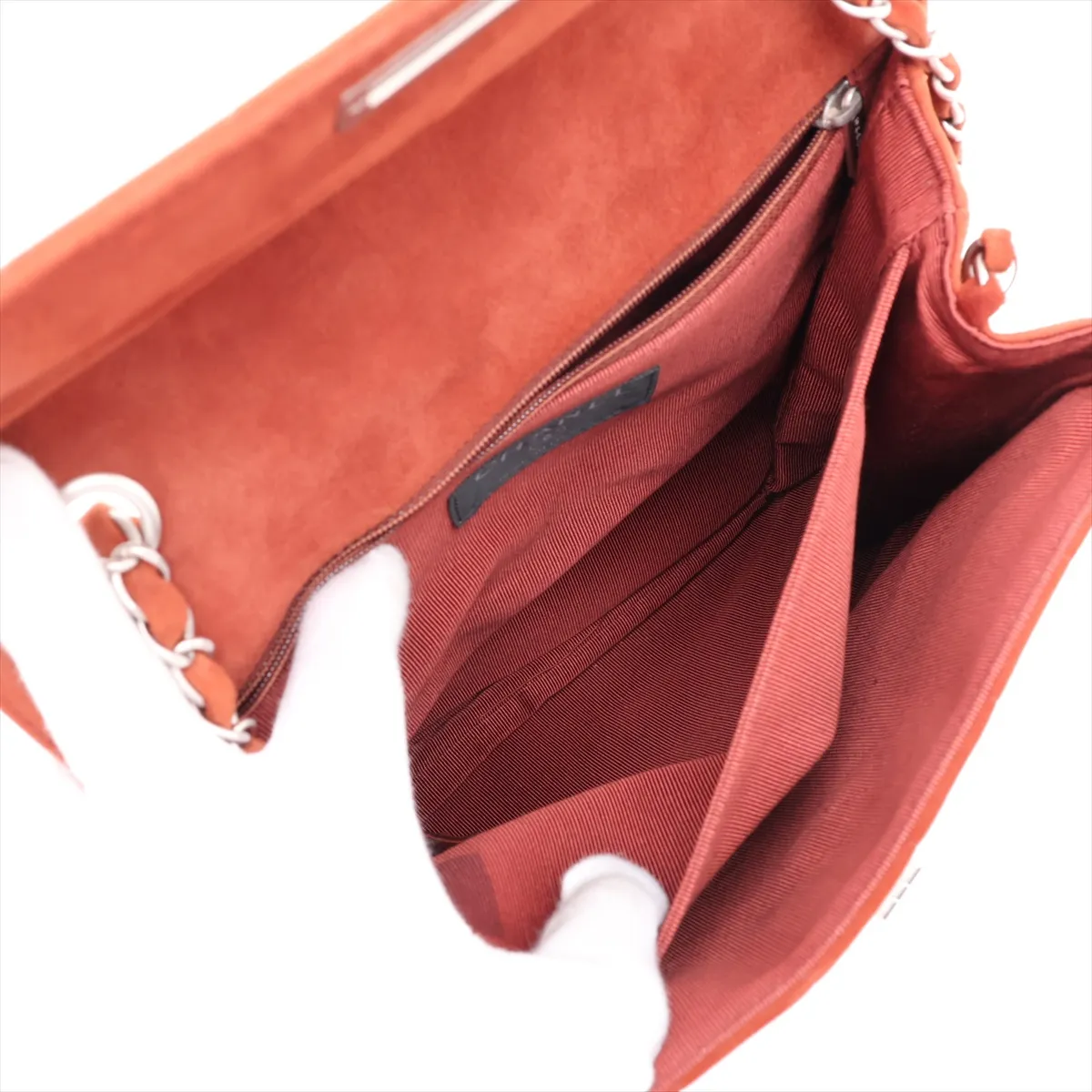 Chocolate Bar Suede Chain Shoulder Bag, Brown with Silver Hardware, Item No. 6138575 (Serial No. 6) — view 7