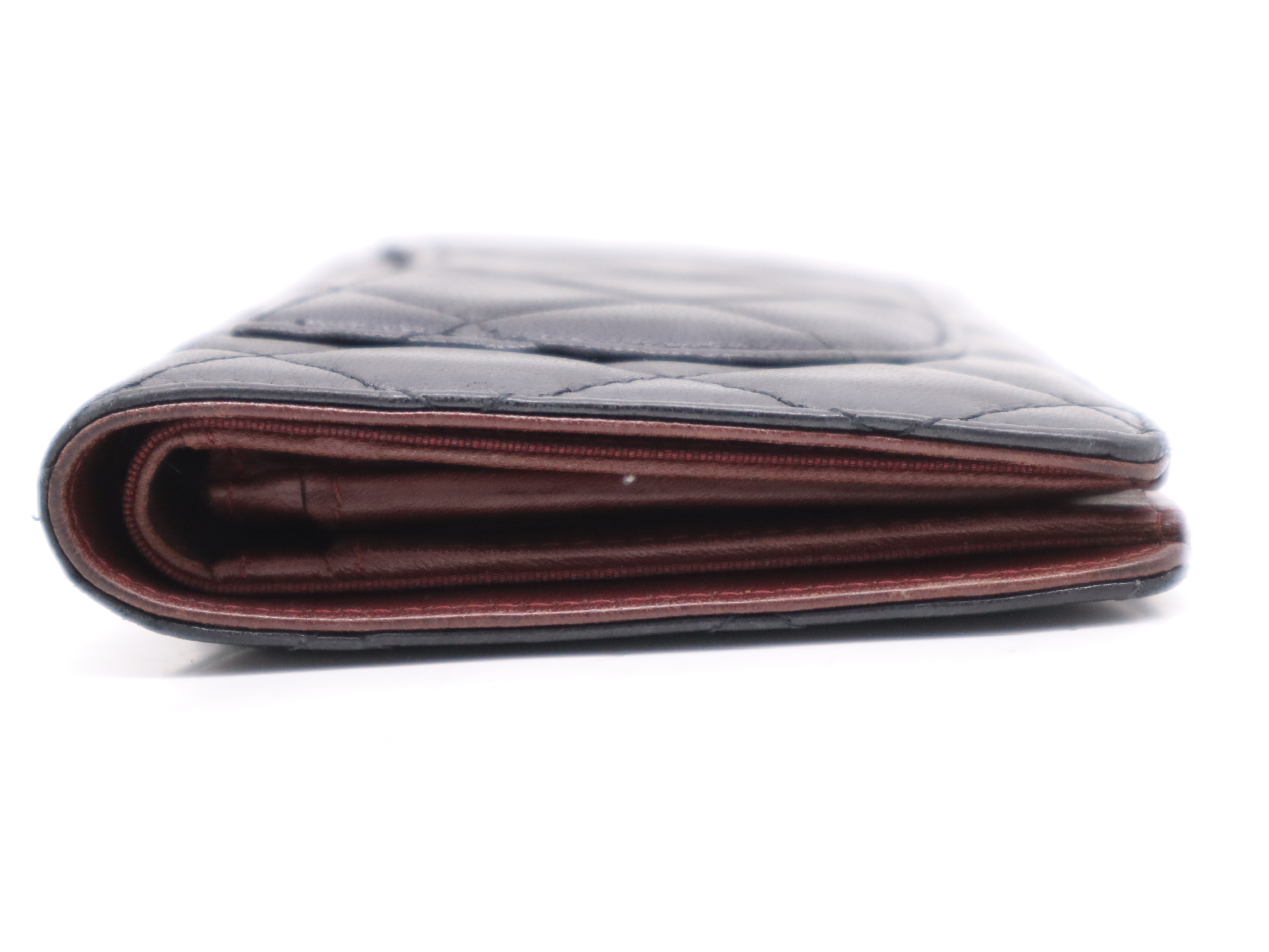 Lambskin Matelassé Long Wallet, Black, Silver Hardware, Seal, Card Holder, 13673640 — view 5