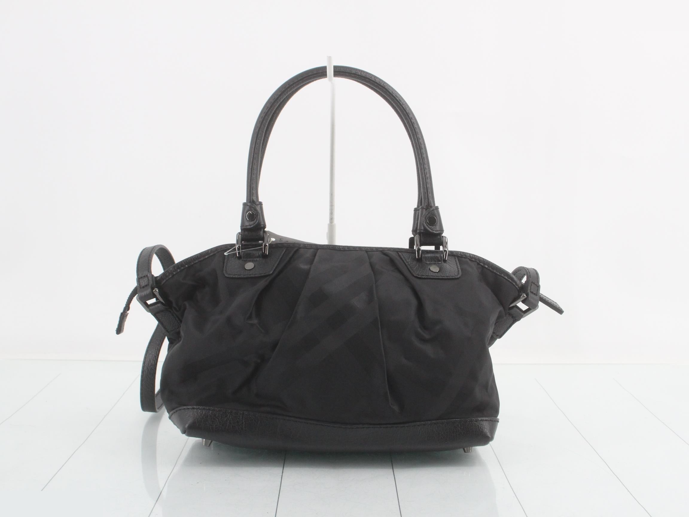 2WAY shoulder bag nylon check black W28H22D11 — view 2