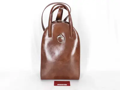 Panthère GL259628 Leather Backpack, Brown, Silver Hardware, with Card.