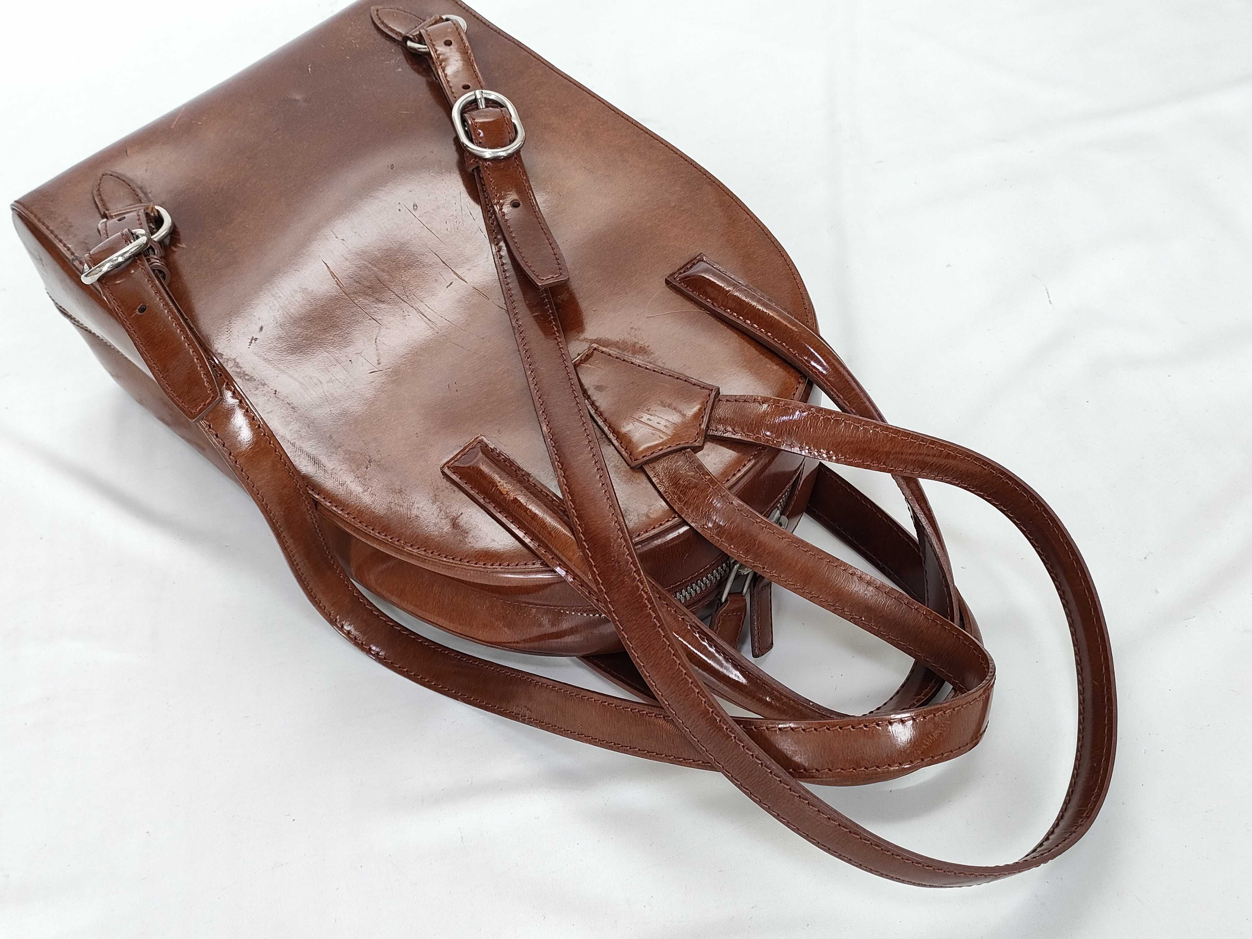 Panthère GL259628 Leather Backpack, Brown, Silver Hardware, with Card. — view 6