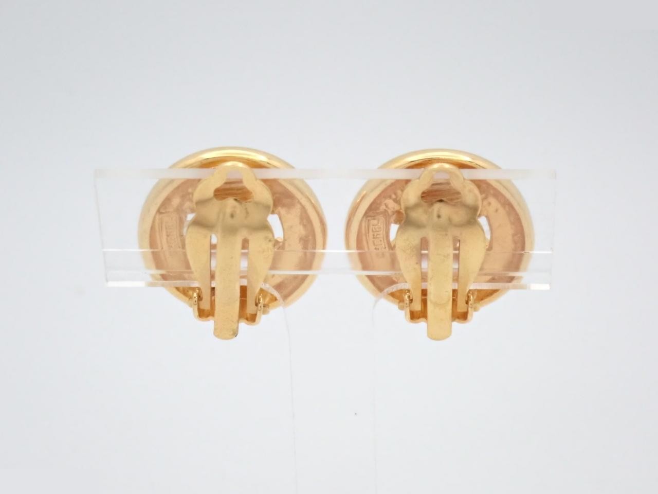Earrings with Coco Mark design, gold. — view 2