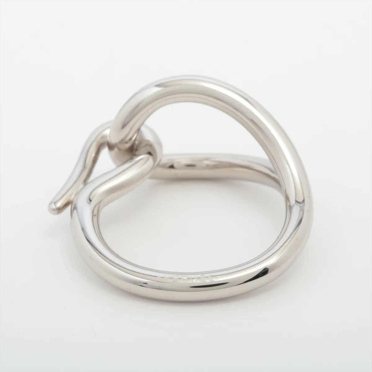 Jumbo Scarf Ring, Metal, Silver, Scratches — view 2