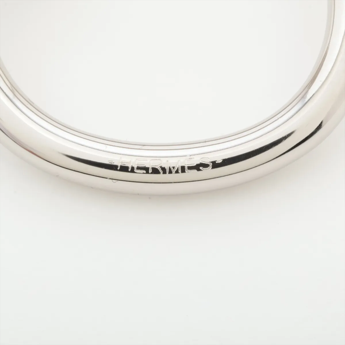 Jumbo Scarf Ring, Metal, Silver, Scratches — view 3