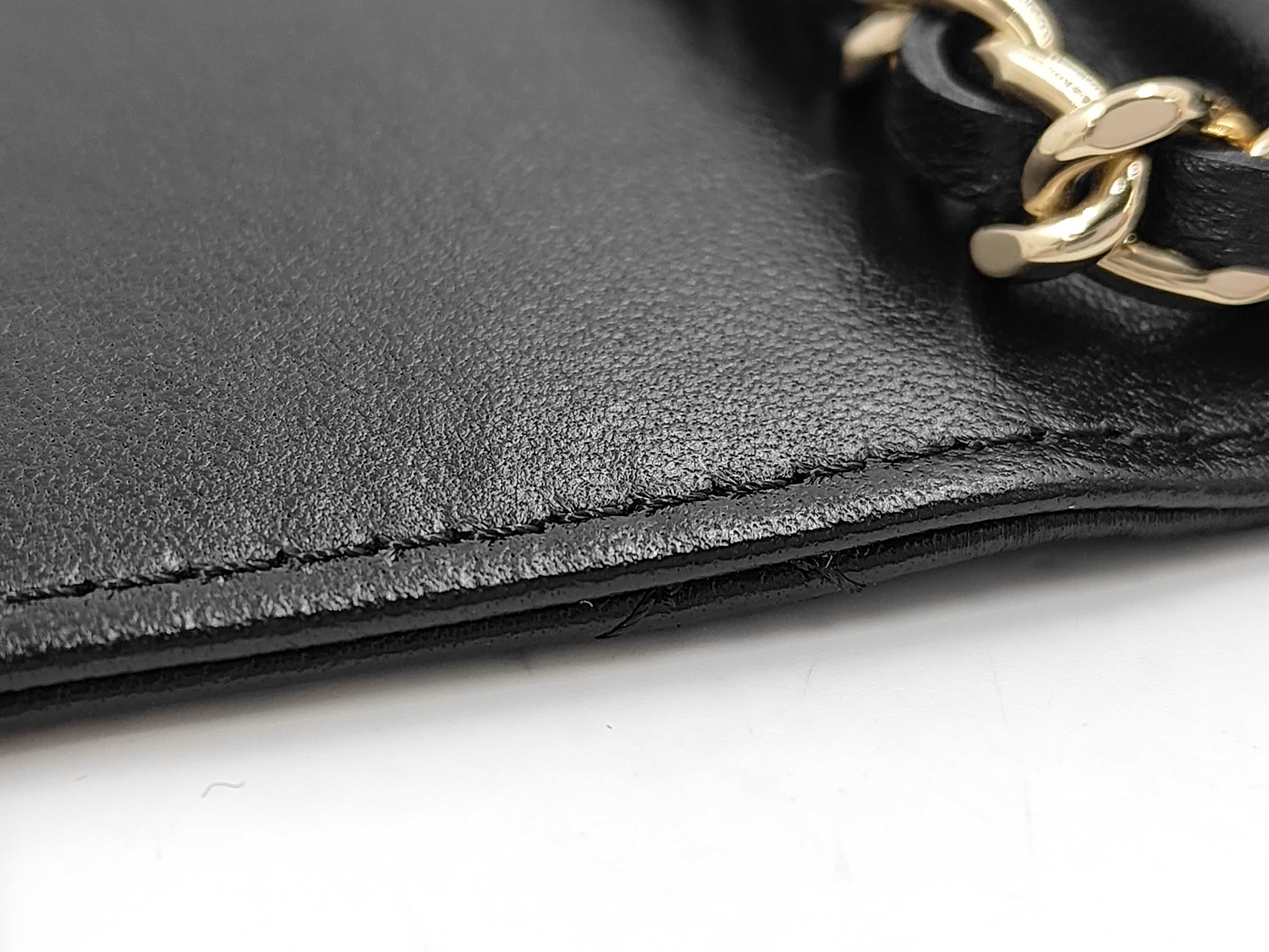Matelassé Camellia Chain Wallet, Lambskin, Black, Serial Number 31-series Shoulder Bag — view 12