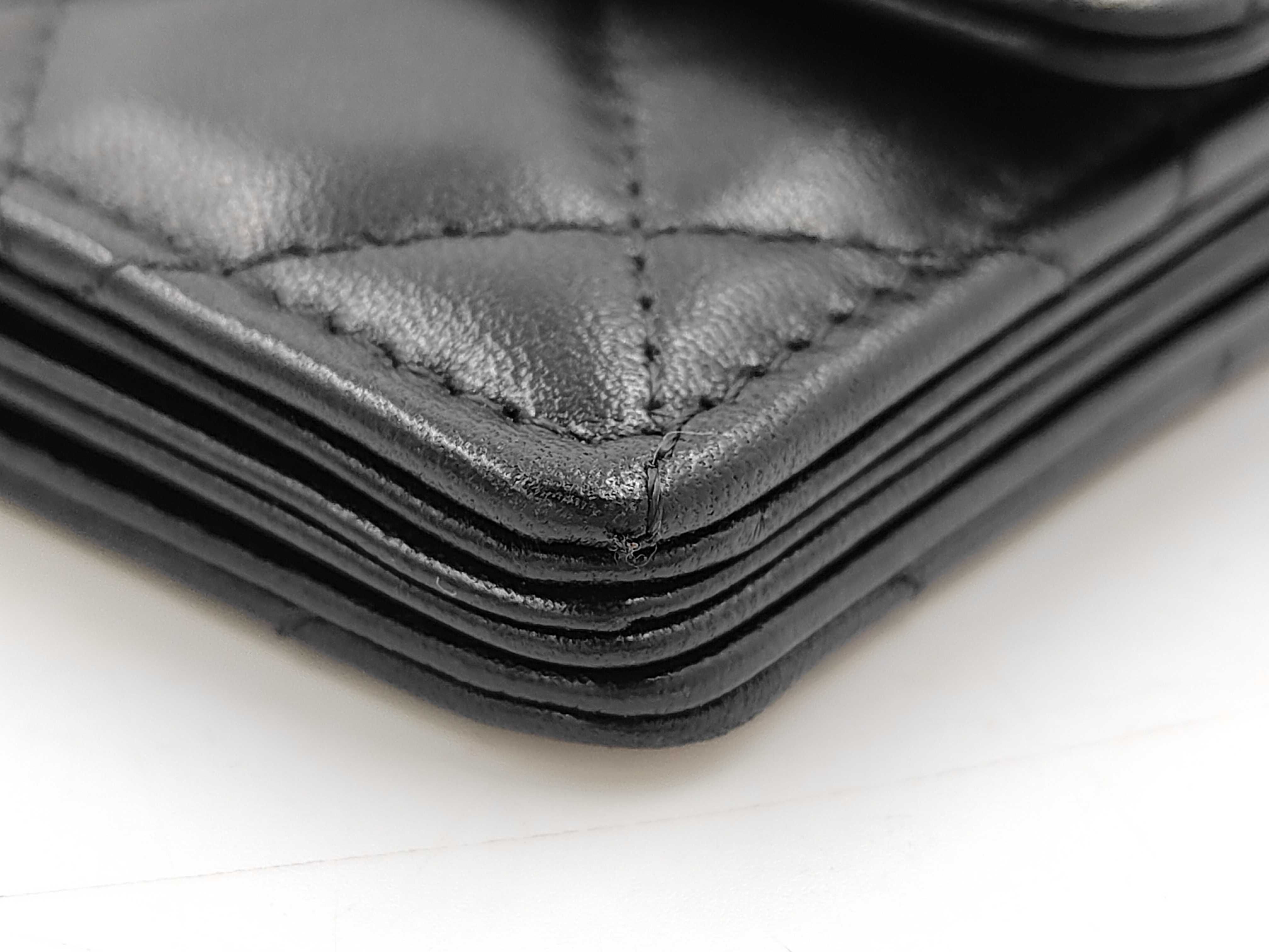 Matelassé Camellia Chain Wallet, Lambskin, Black, Serial Number 31-series Shoulder Bag — view 10