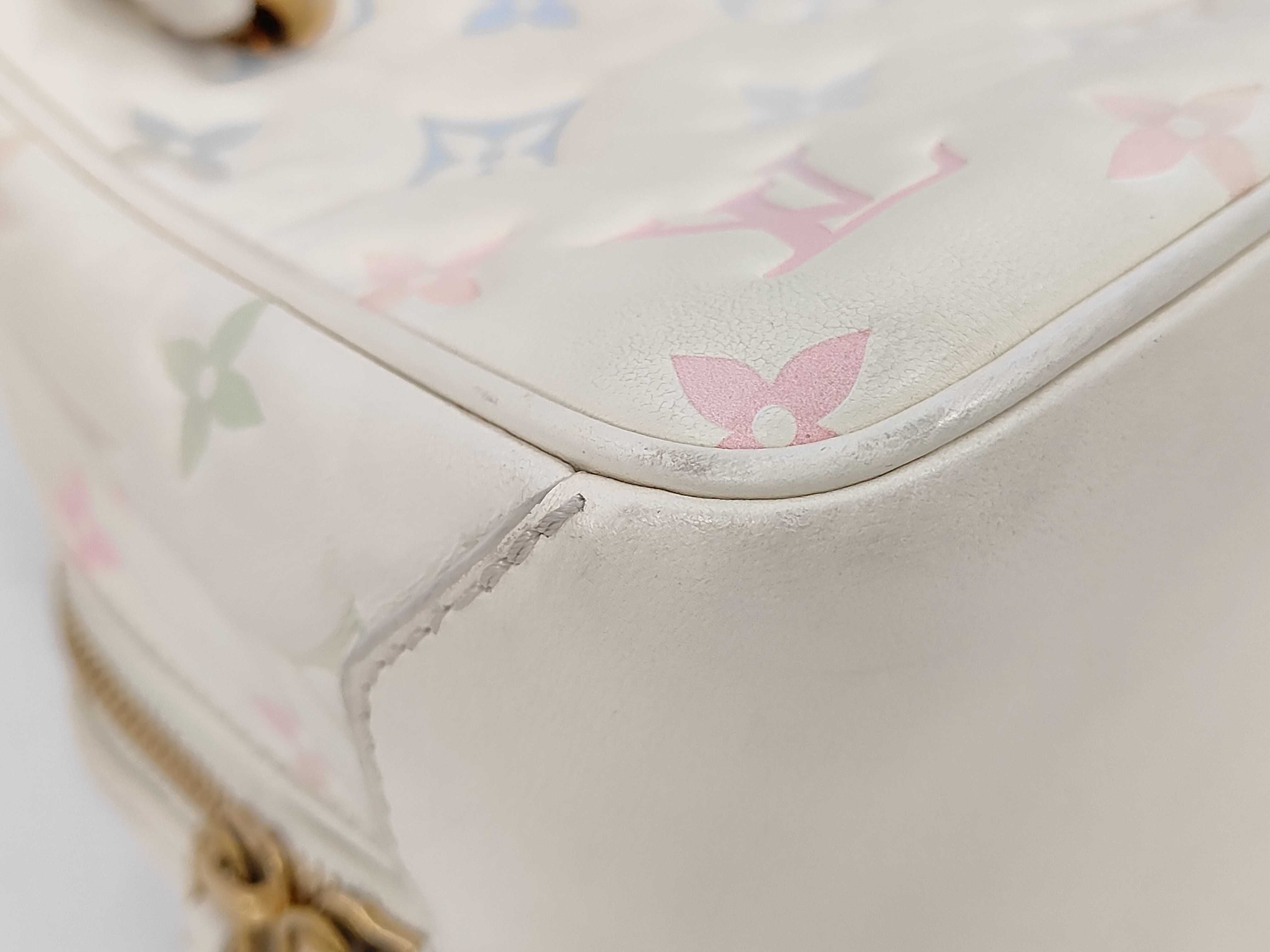 Monogram Square White x Multicolor Embossed Monogram Calfskin Gold Chain Dice Bag Chip Shoulder Bag — view 4