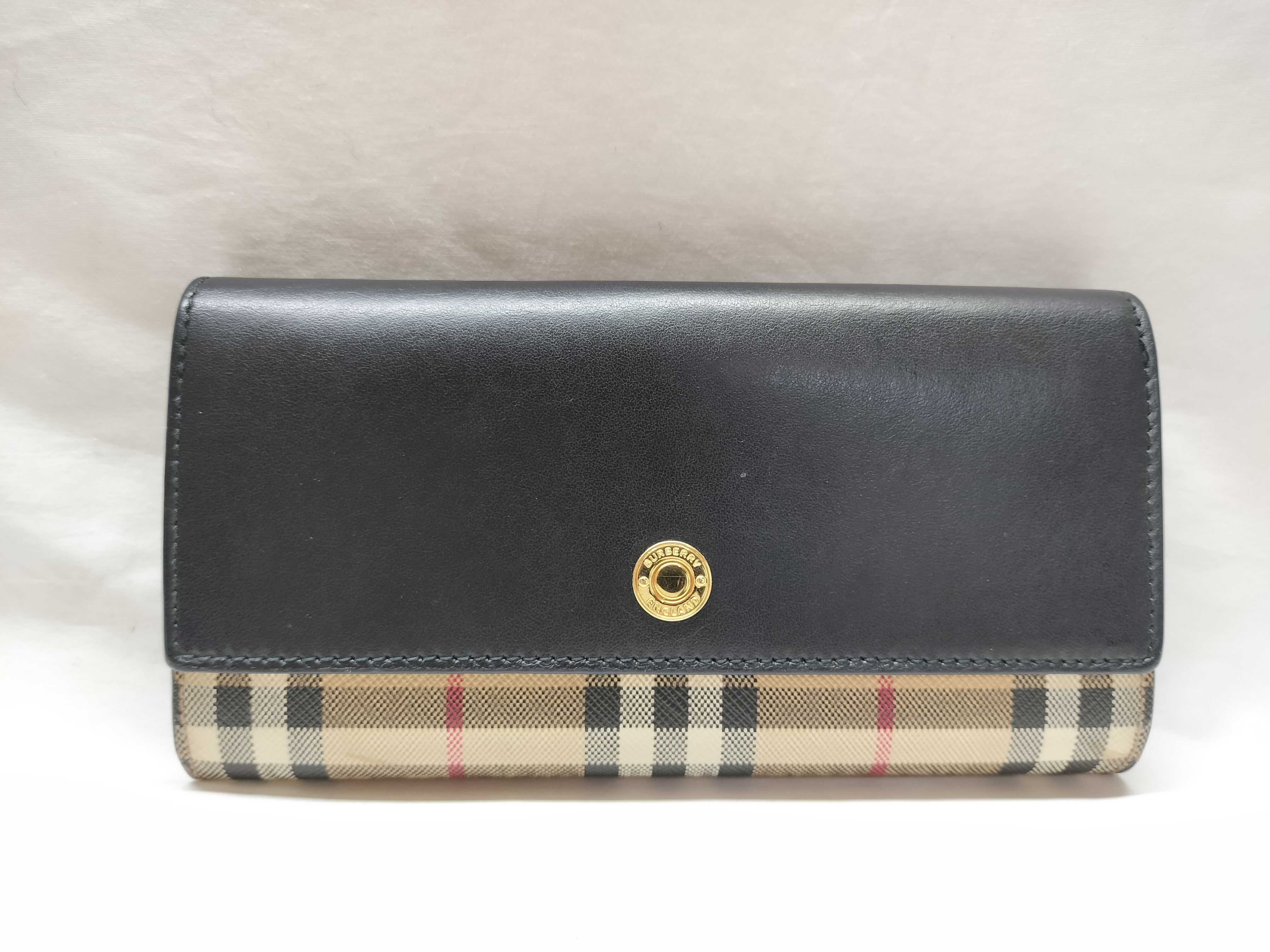 Check Leather Wallet