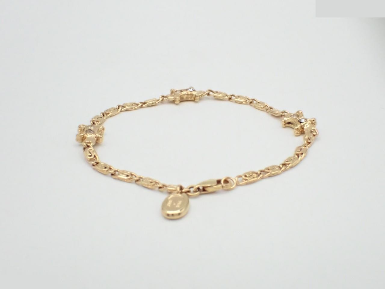 Triomphe rhinestone bracelet, gold (GP), wrist circumference approximately 20cm — view 2