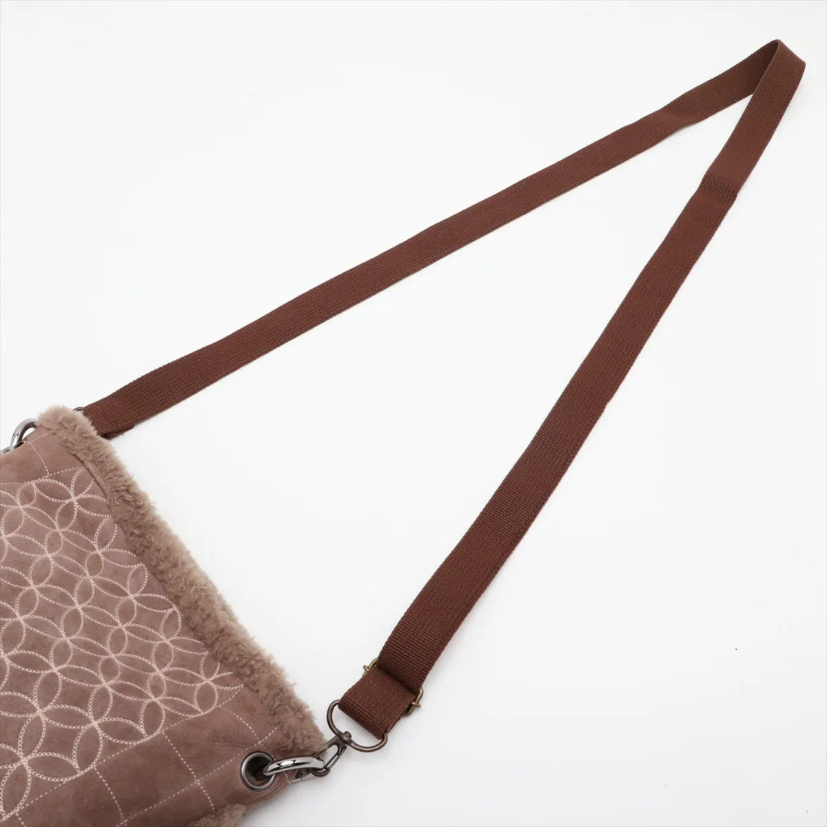 Chocolate Bar Mouton Chain Tote Bag, Brown, Silver Hardware, 10467873 (Serial Number in the 10s), Aftermarket Handles. — view 5