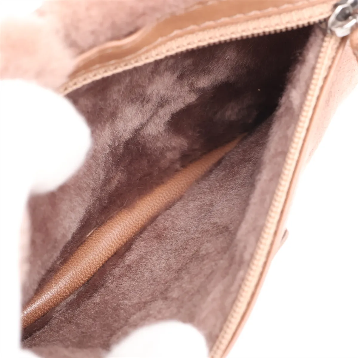 Chocolate Bar Mouton Chain Tote Bag, Brown, Silver Hardware, 10467873 (Serial Number in the 10s), Aftermarket Handles. — view 7