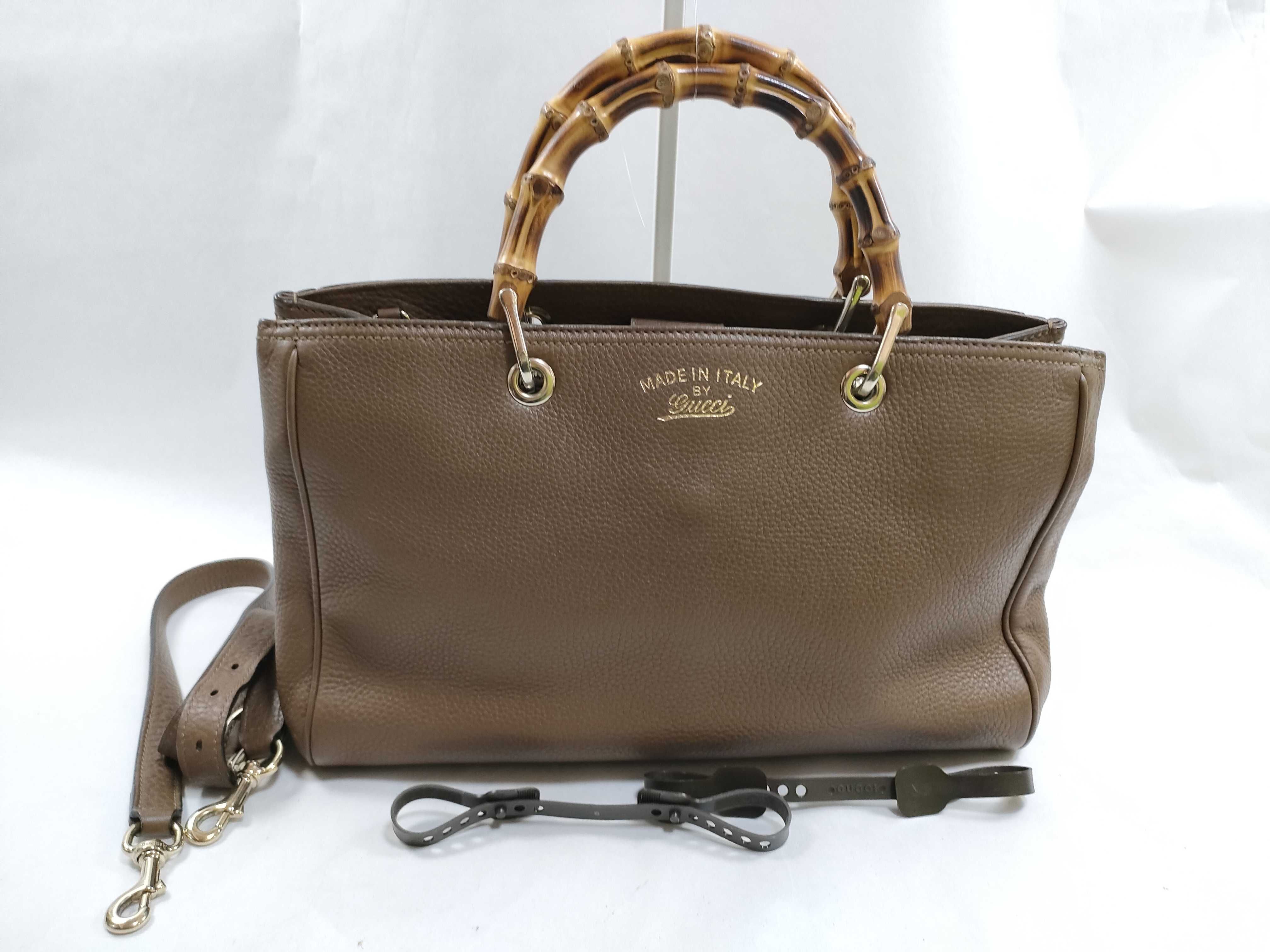 Bamboo Leather Handbag 323660 2-Way Handbag
