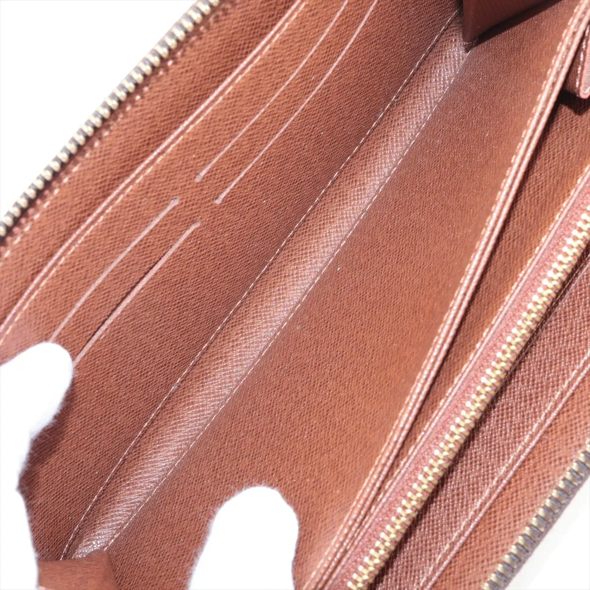 Monogram Zippy Wallet M60017 CA2102 Brown Round Zip Wallet — view 5