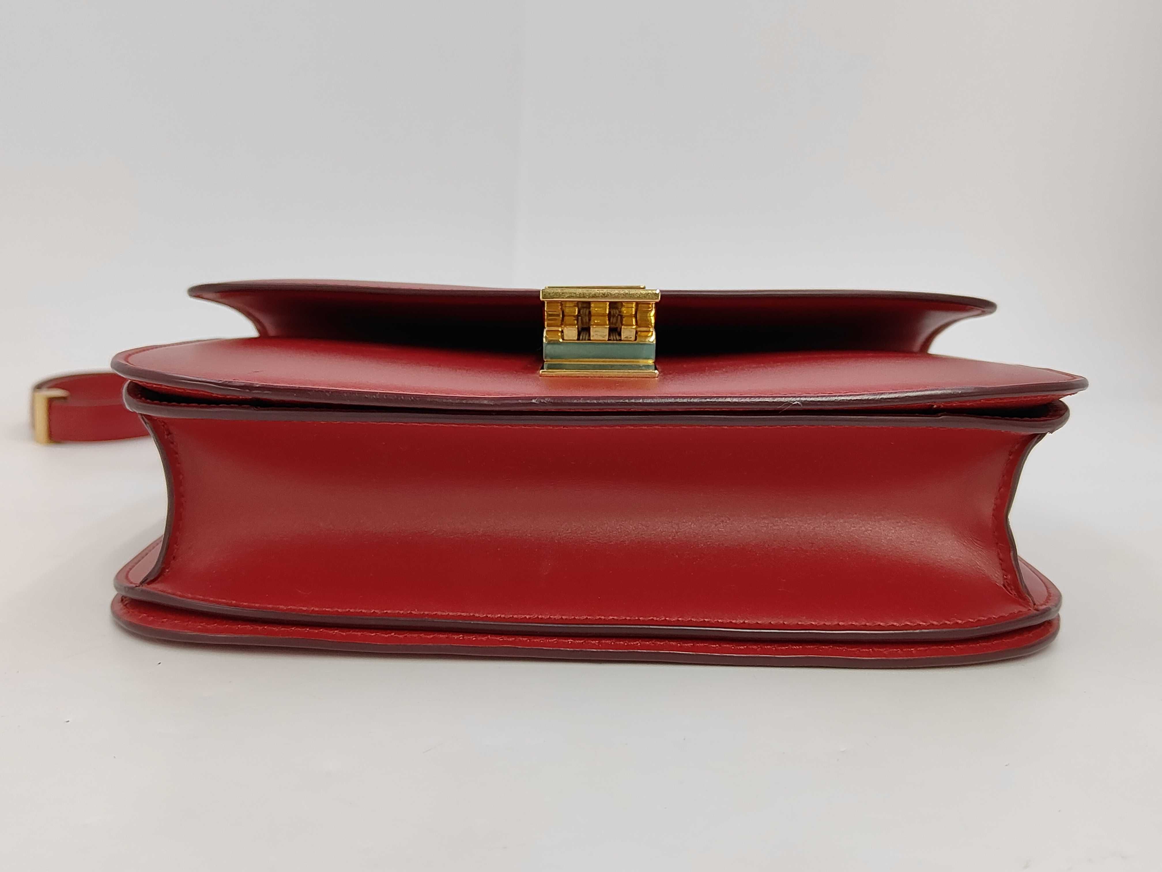 Classic Box Medium Leather Shoulder Bag, Red — view 7