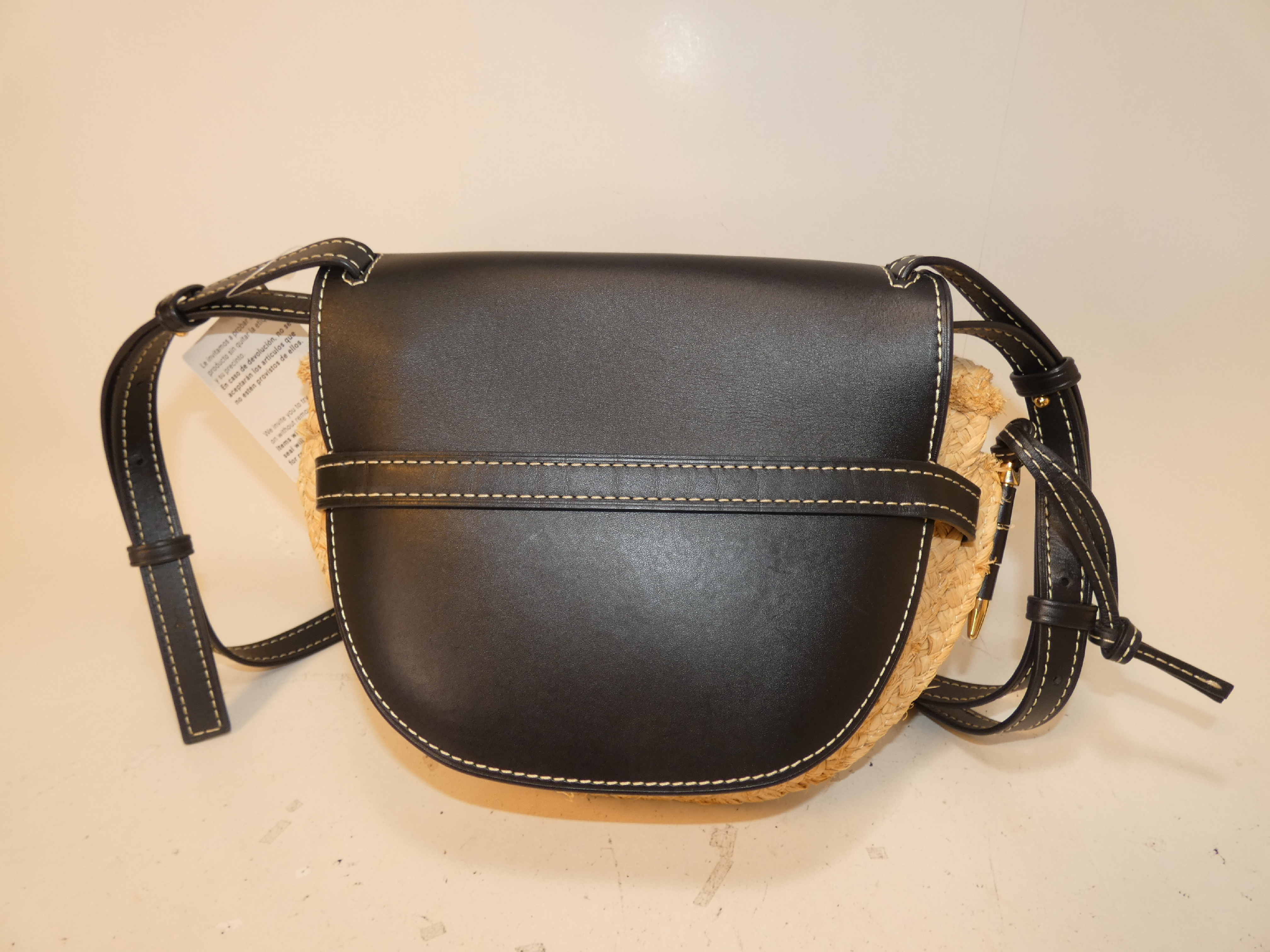 Gate Bag Raffia Black Leather Shoulder Bag — view 2