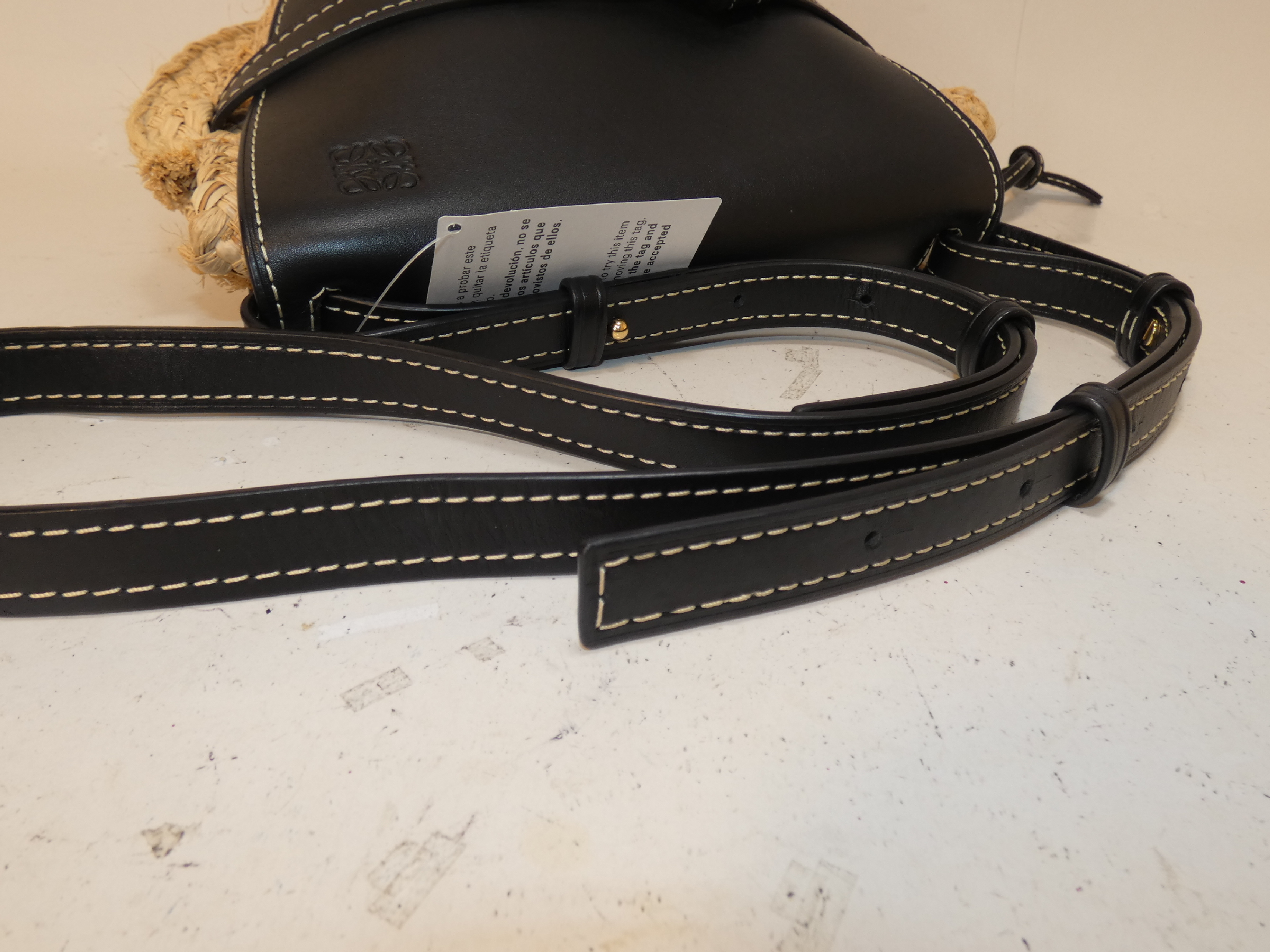 Gate Bag Raffia Black Leather Shoulder Bag — view 4