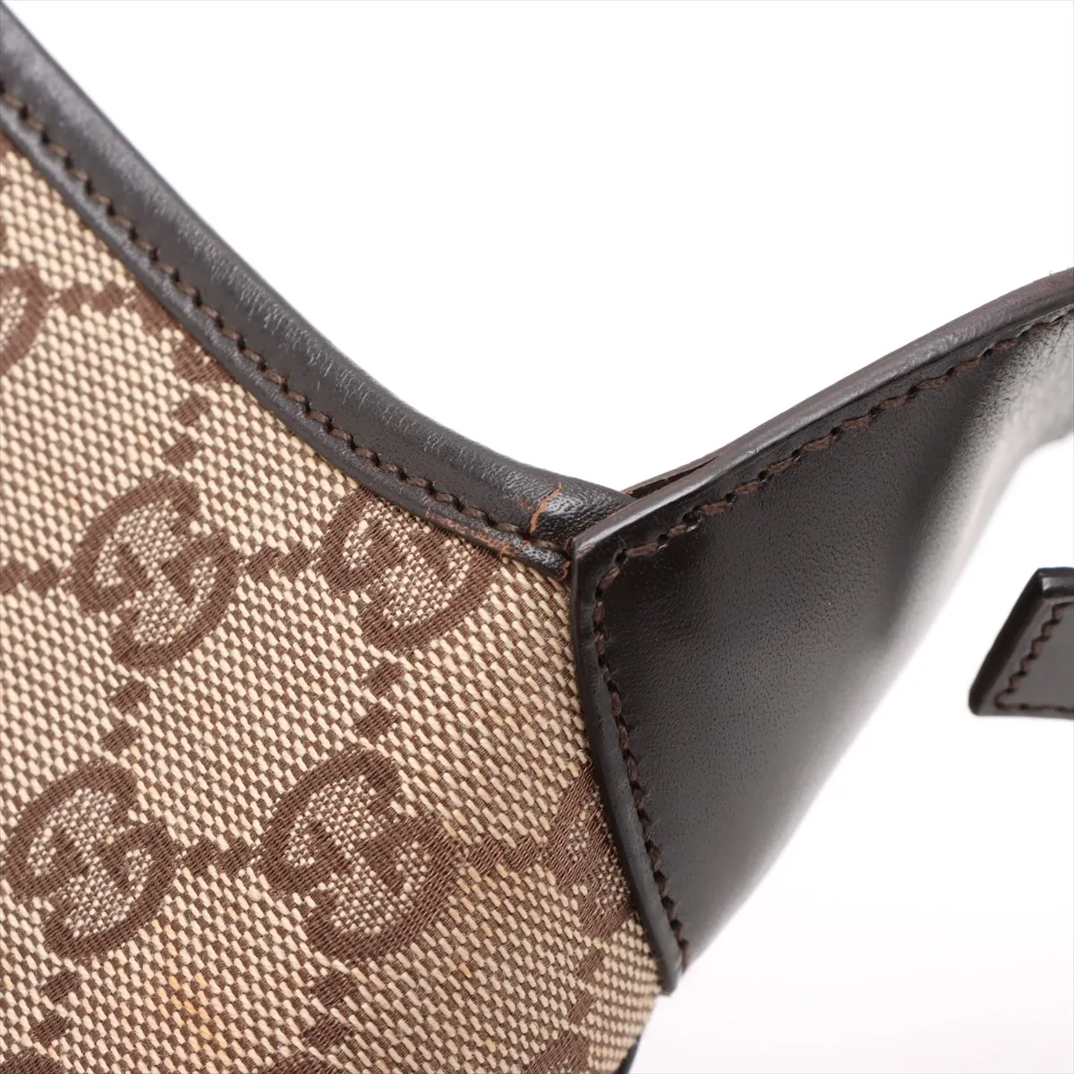 GG Canvas Jackie Canvas x Leather Shoulder Bag Beige x Brown — view 12