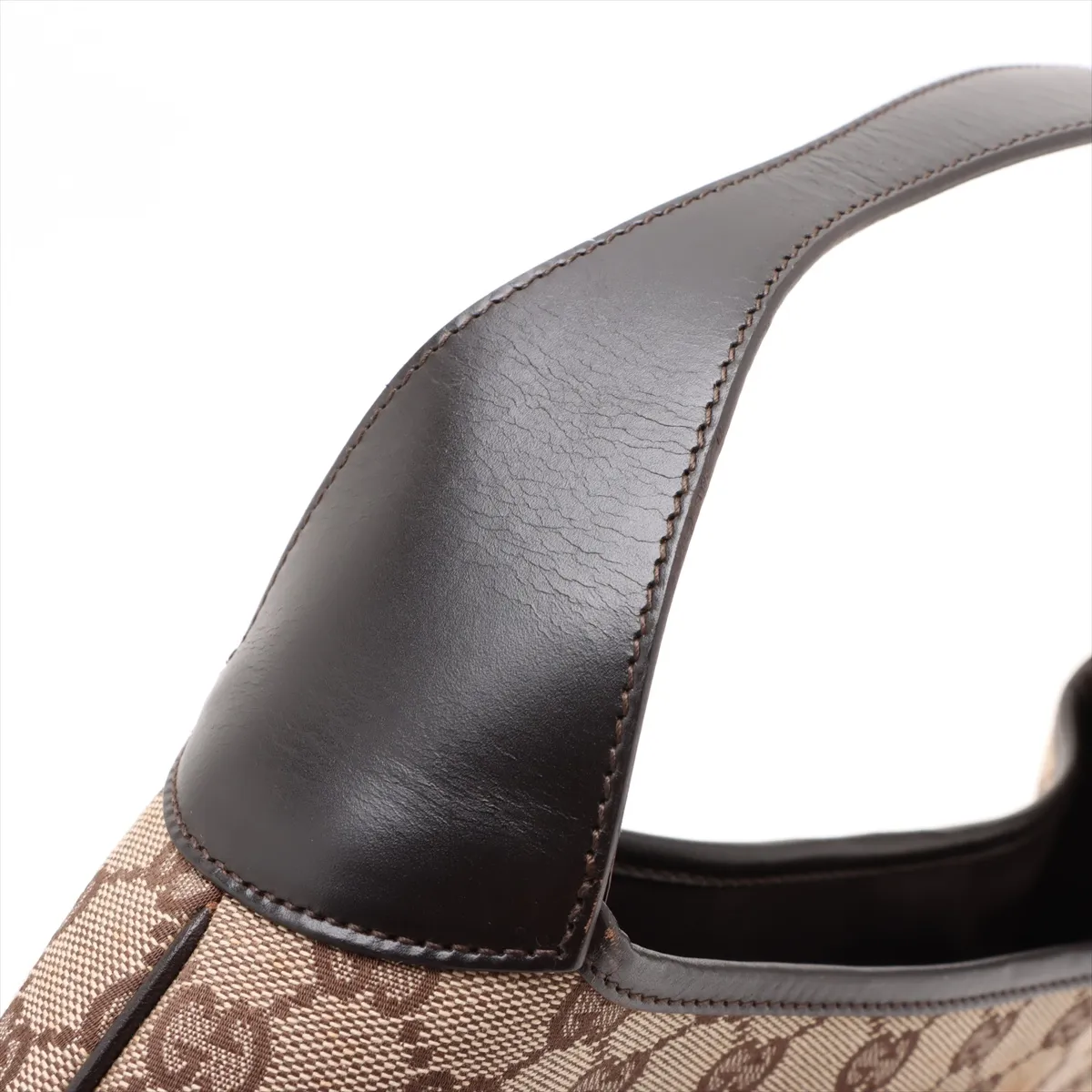 GG Canvas Jackie Canvas x Leather Shoulder Bag Beige x Brown — view 13