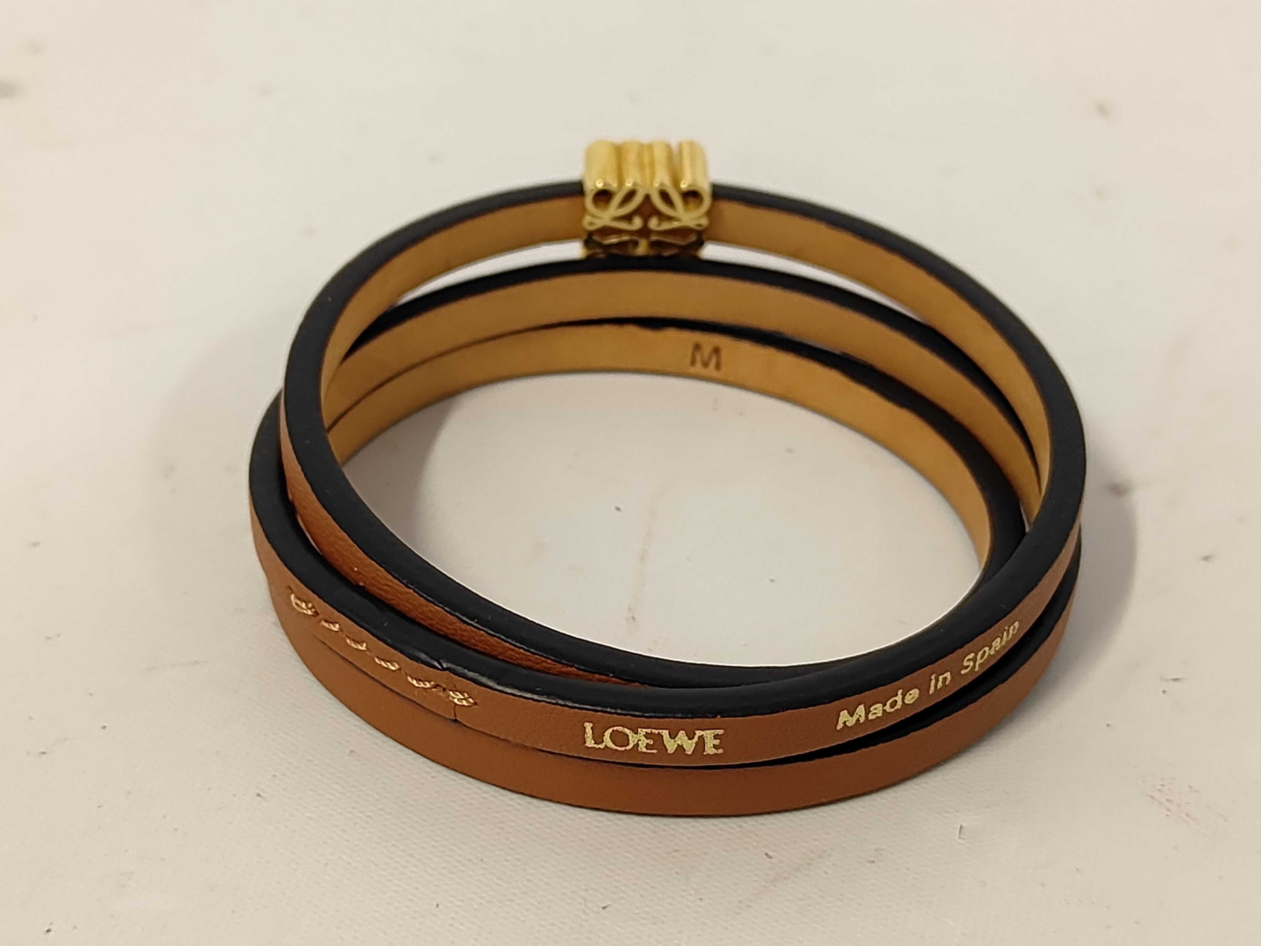 Anagram Bracelet, Leather, Brown, Loewe Bracelet/Bangle — view 2