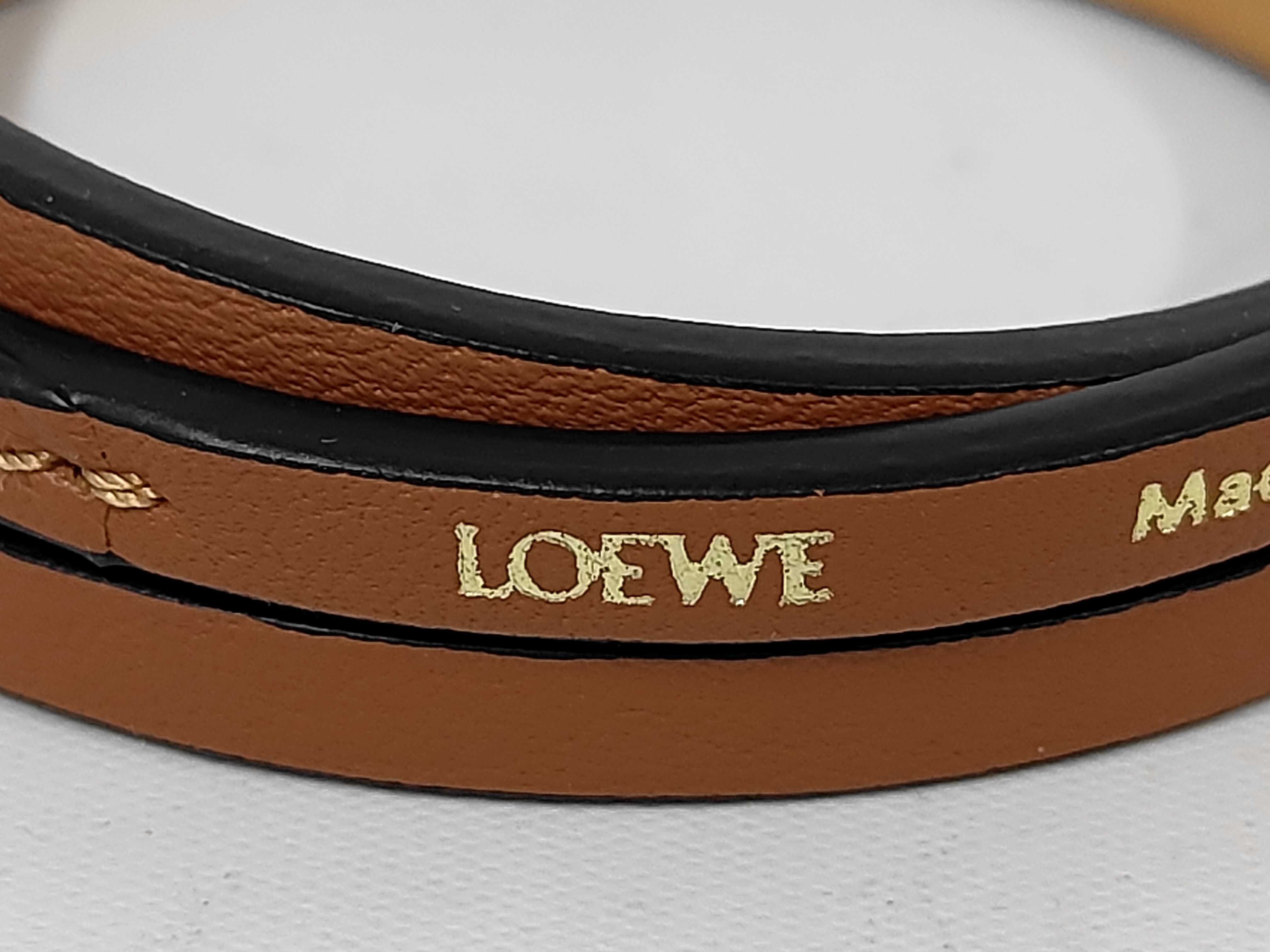 Anagram Bracelet, Leather, Brown, Loewe Bracelet/Bangle — view 4