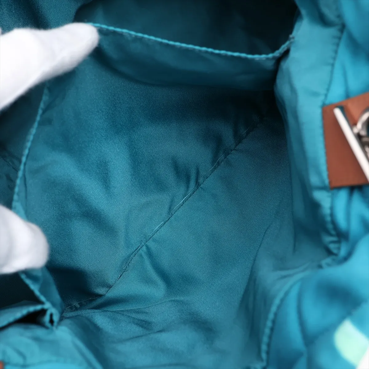Matelassé Nylon Chain Tote Bag, Graffiti Blue, Silver Hardware, 14153907, Serial Number 14 — view 11