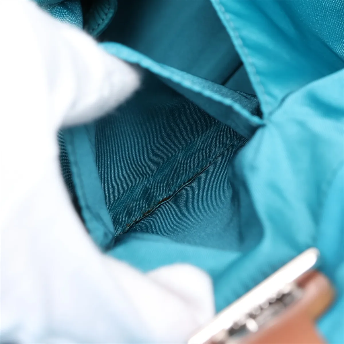 Matelassé Nylon Chain Tote Bag, Graffiti Blue, Silver Hardware, 14153907, Serial Number 14 — view 12
