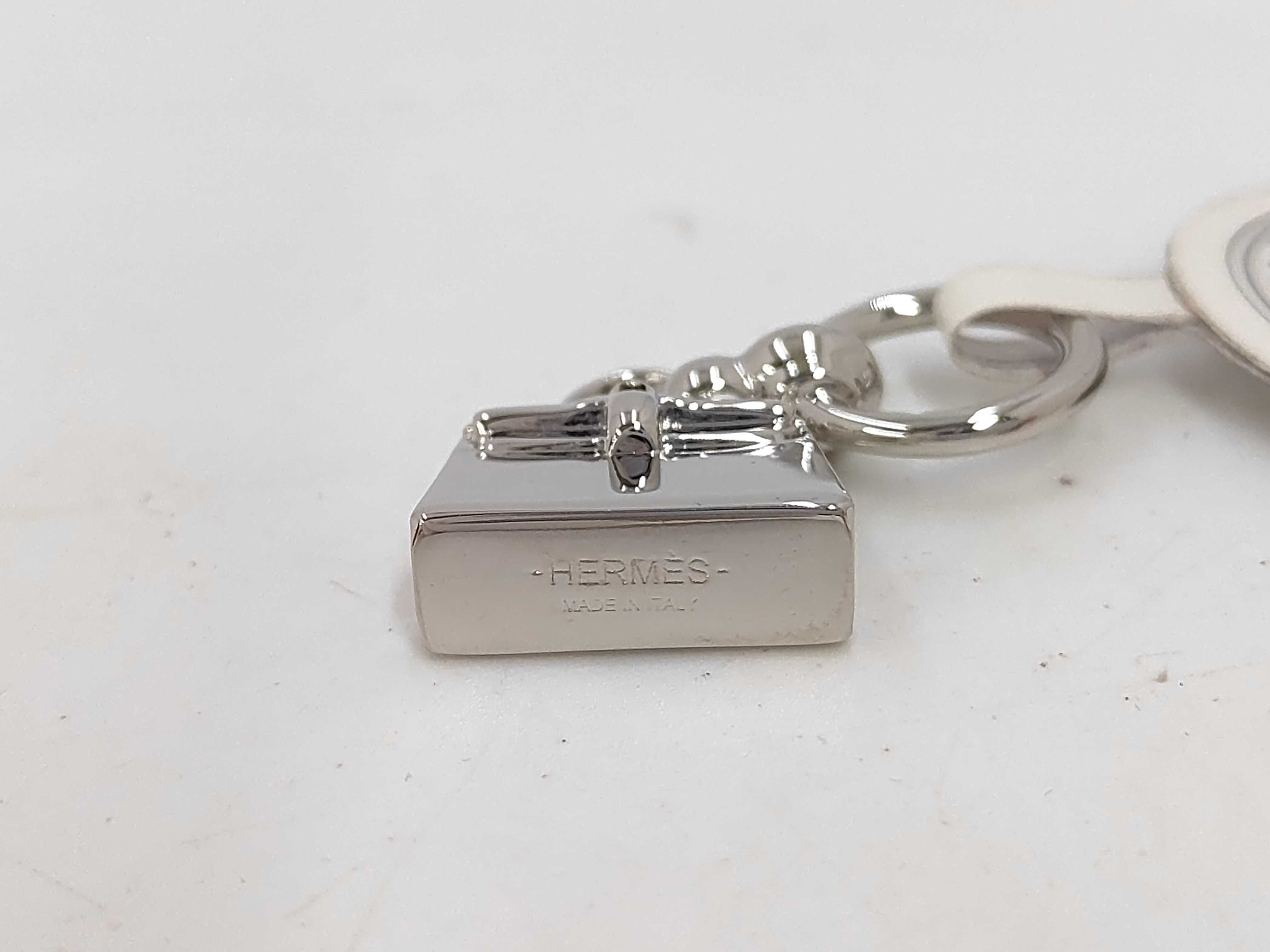 Kelly scarf ring, tie clip, and cufflinks (silver hardware) — view 3