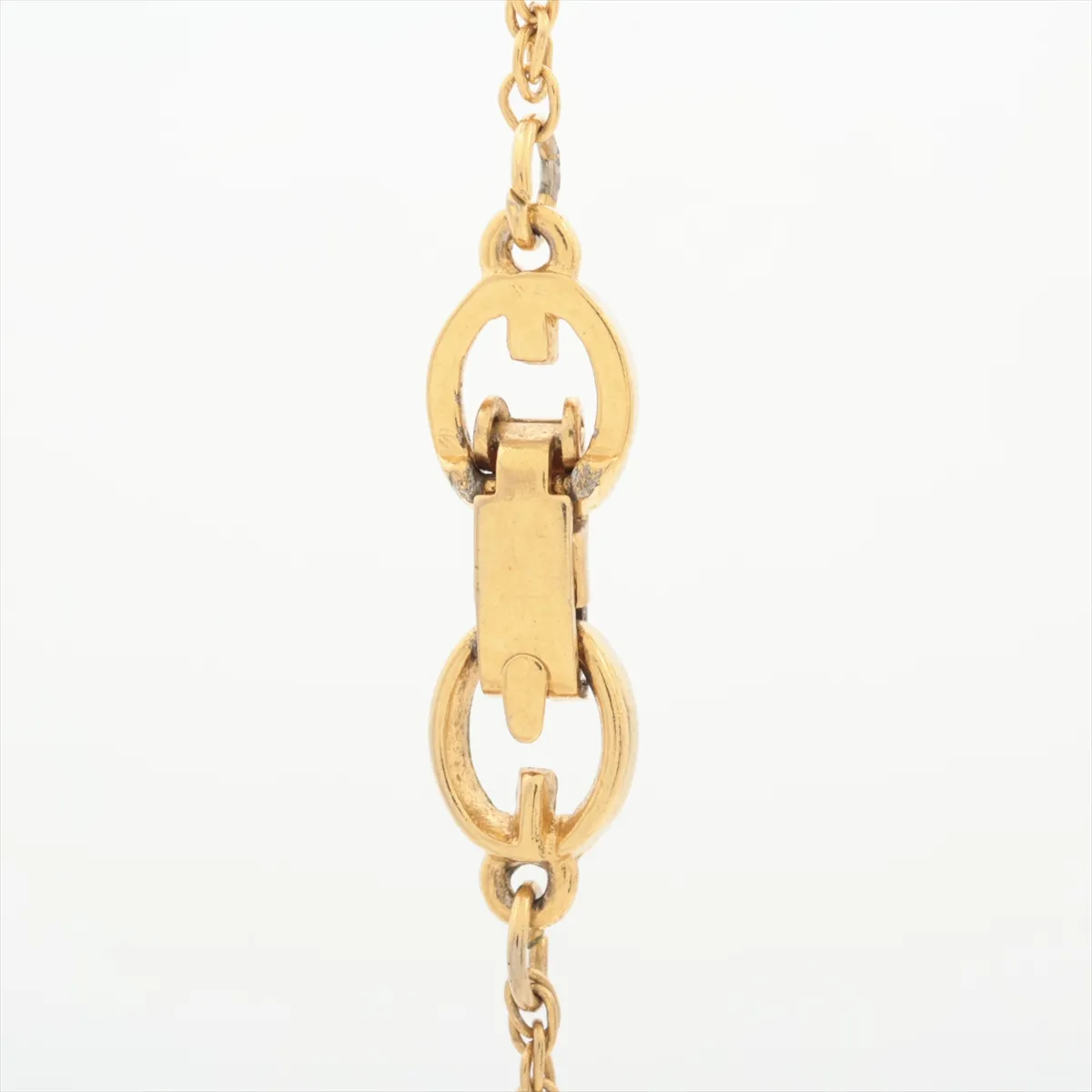 G logo necklace, GP gold. Shows signs of wear, — view 3