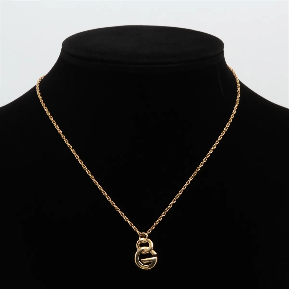 G logo necklace, GP gold. Shows signs of wear, — view 5