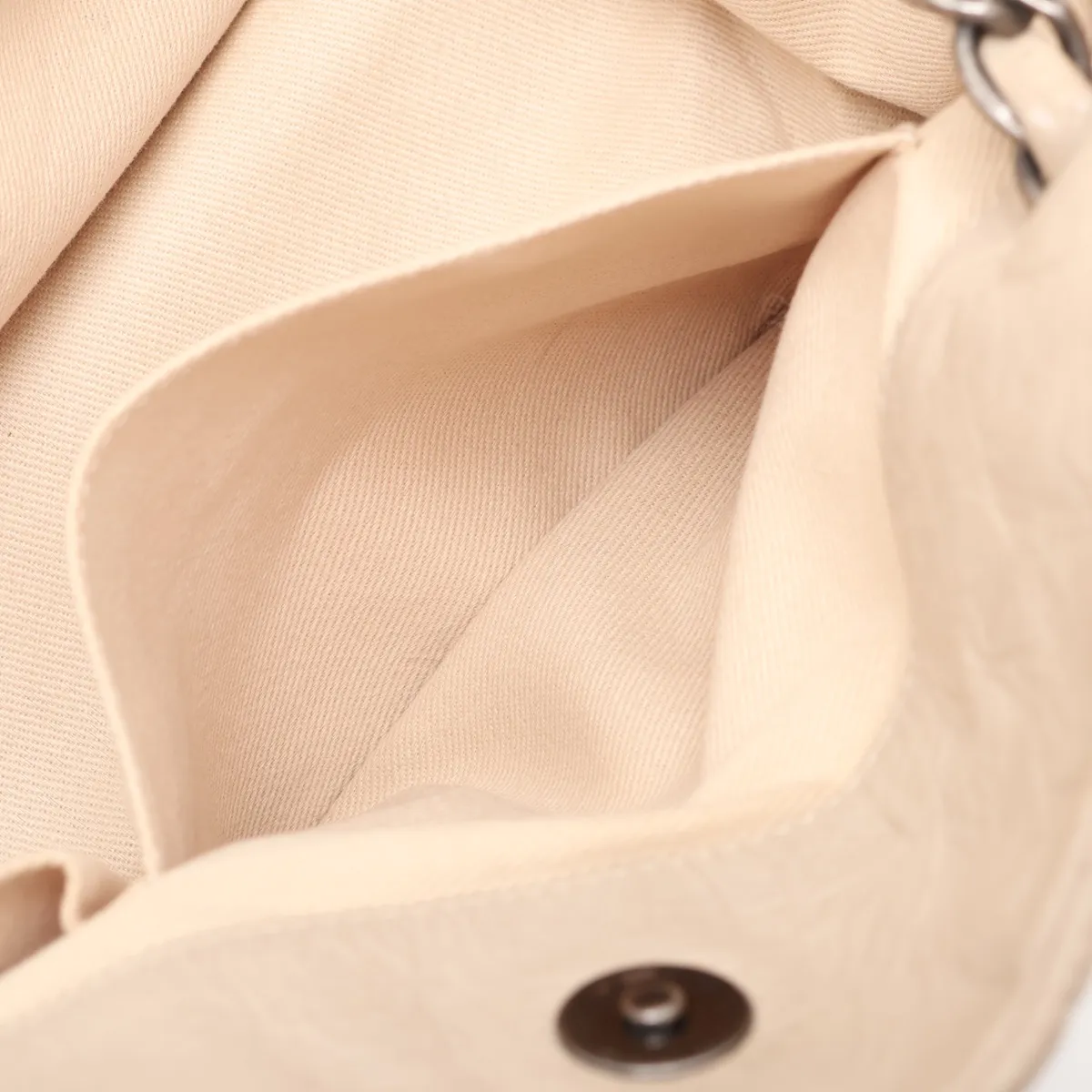 Wild Stitch Leather Chain Tote Bag, Beige, Gunmetal Hardware, Item No. 13367210 (Serial No. 13) — view 8