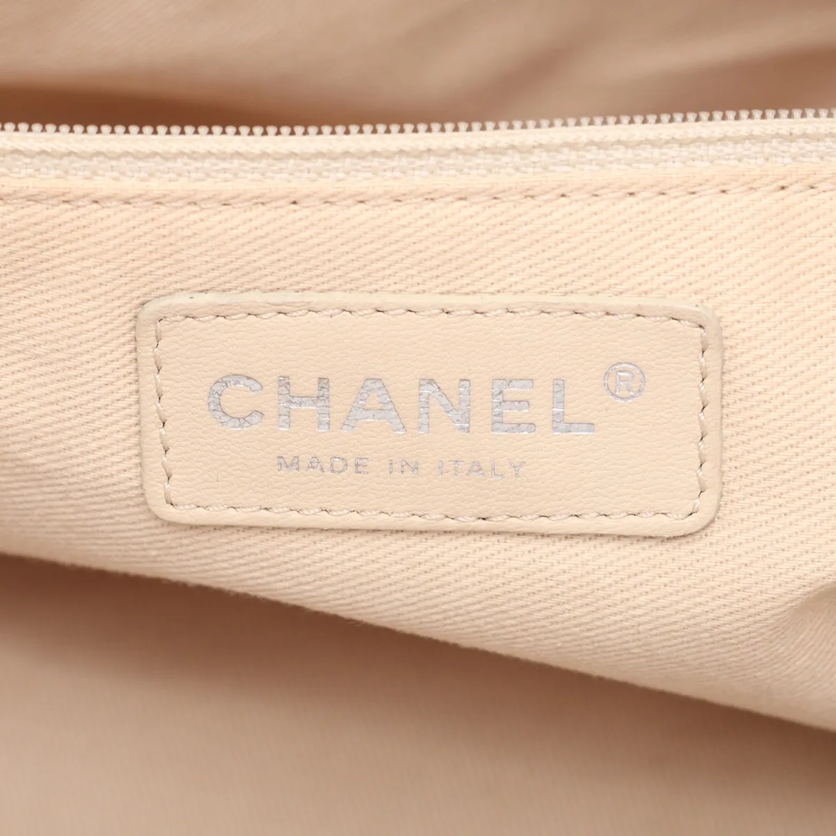 Wild Stitch Leather Chain Tote Bag, Beige, Gunmetal Hardware, Item No. 13367210 (Serial No. 13) — view 9