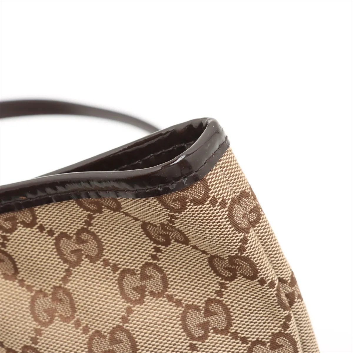 GG Canvas x Patent Leather Tote Bag Beige x Brown 211970 — view 10