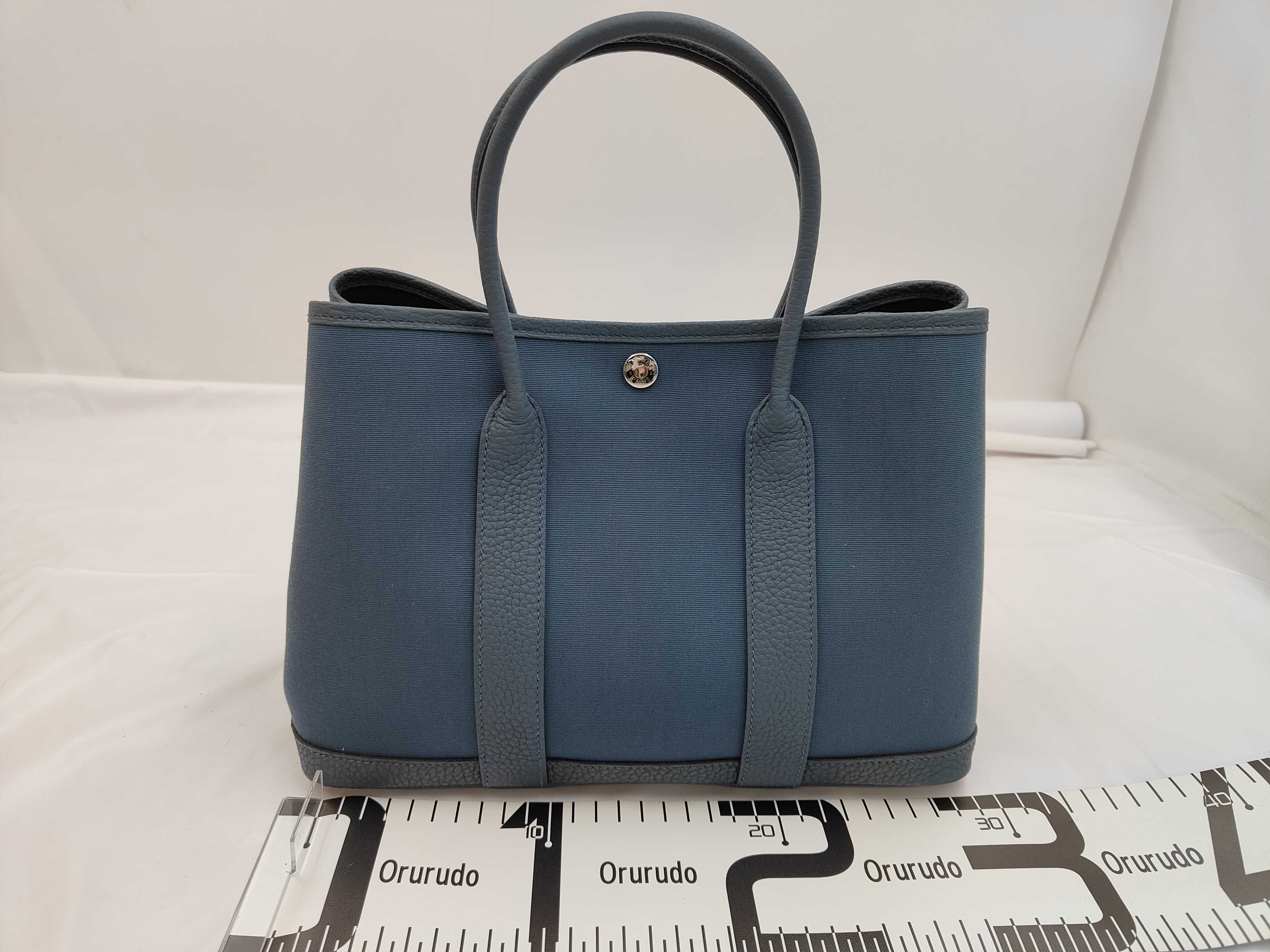 Garden Party 30 TPM Blue Tone Petite Toile Officier Canvas Silver Hardware G Stamp Handbag — view 2