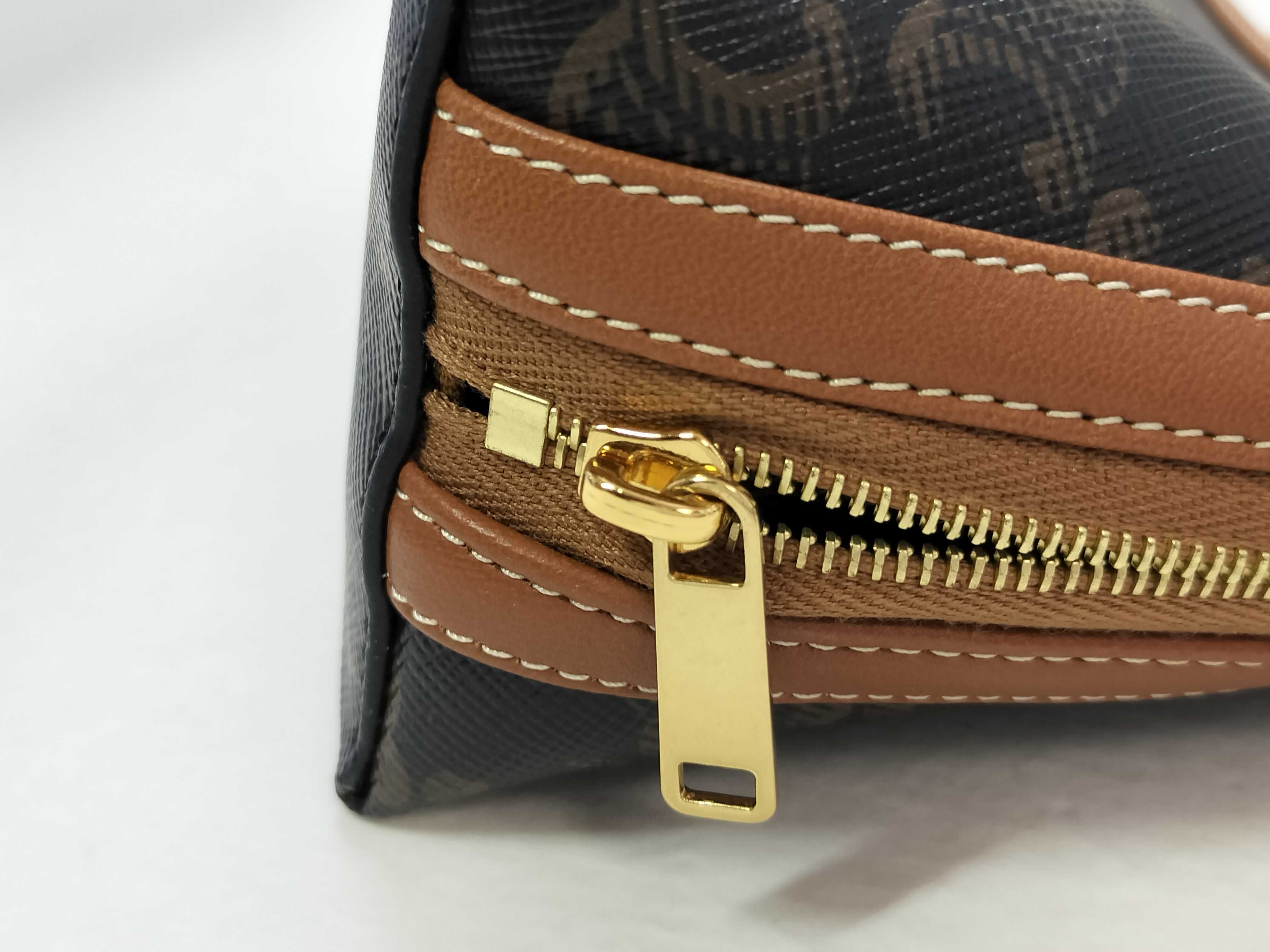 Triomphe Clutch PVC x Leather Chain Shoulder Bag Brown Shoulder Bag — view 12
