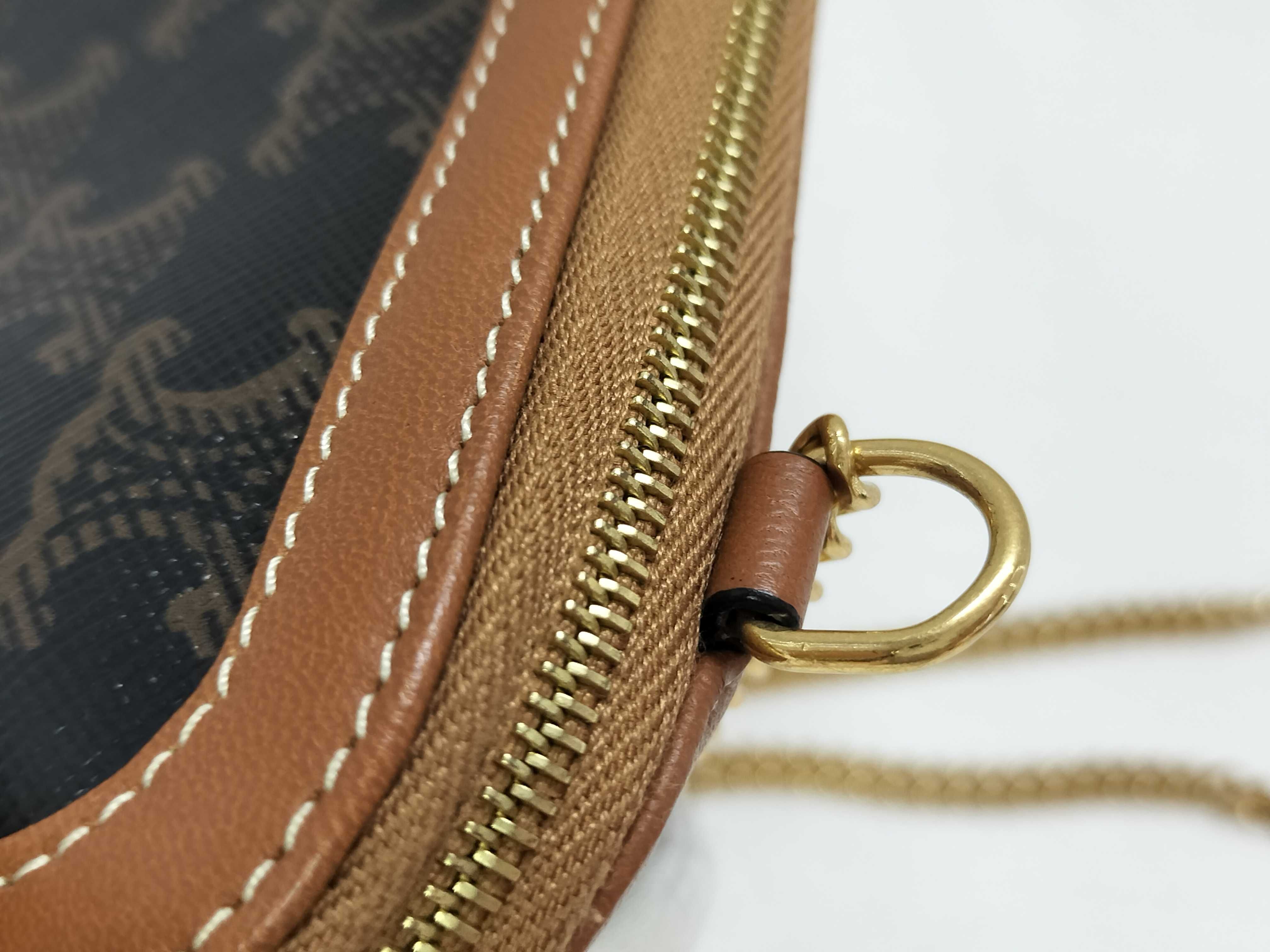 Triomphe Clutch PVC x Leather Chain Shoulder Bag Brown Shoulder Bag — view 5