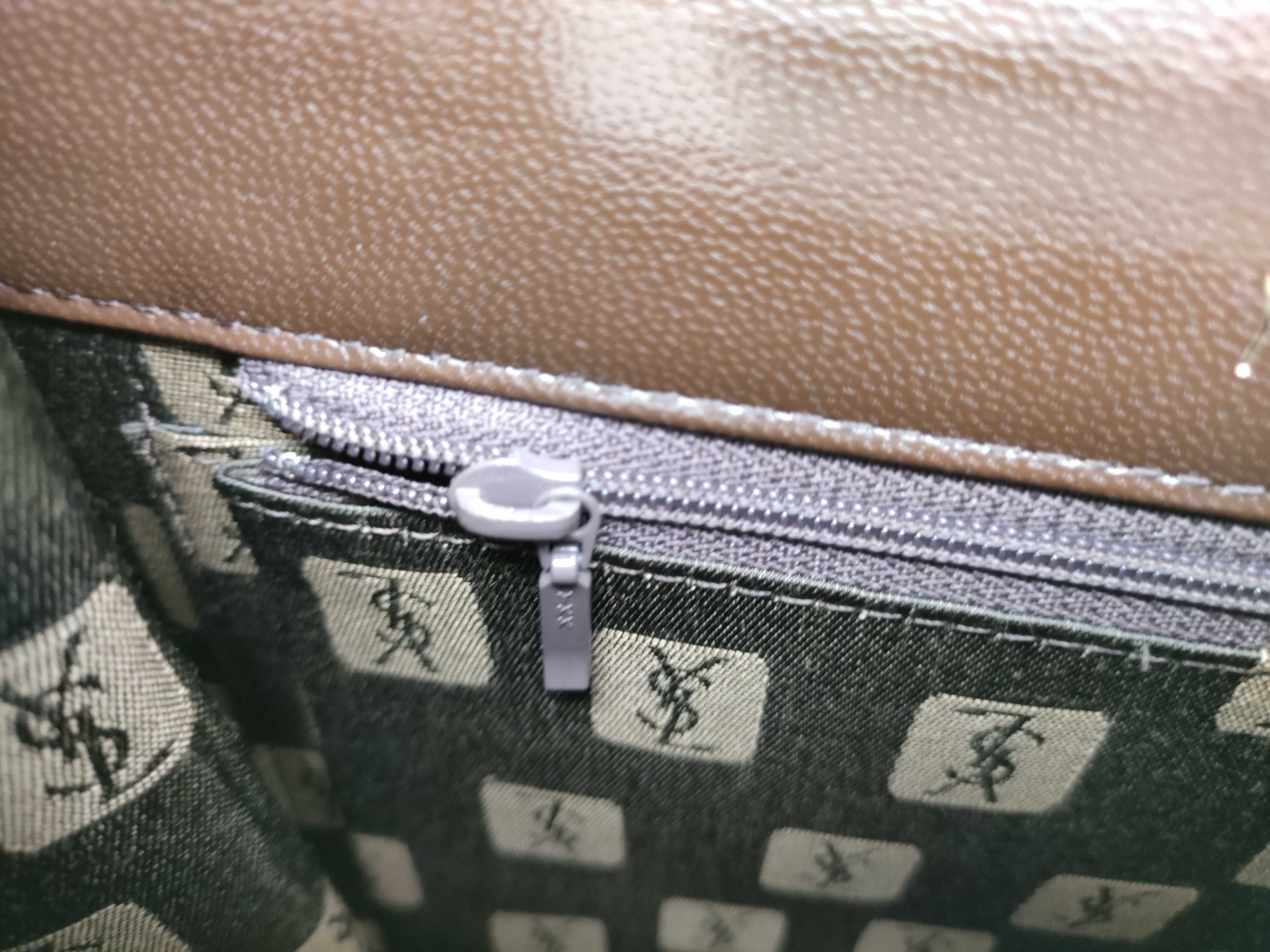 shoulder bag, handbag, one-shoulder bag, lizard leather, YSL logo, brown shoulder bag — view 14