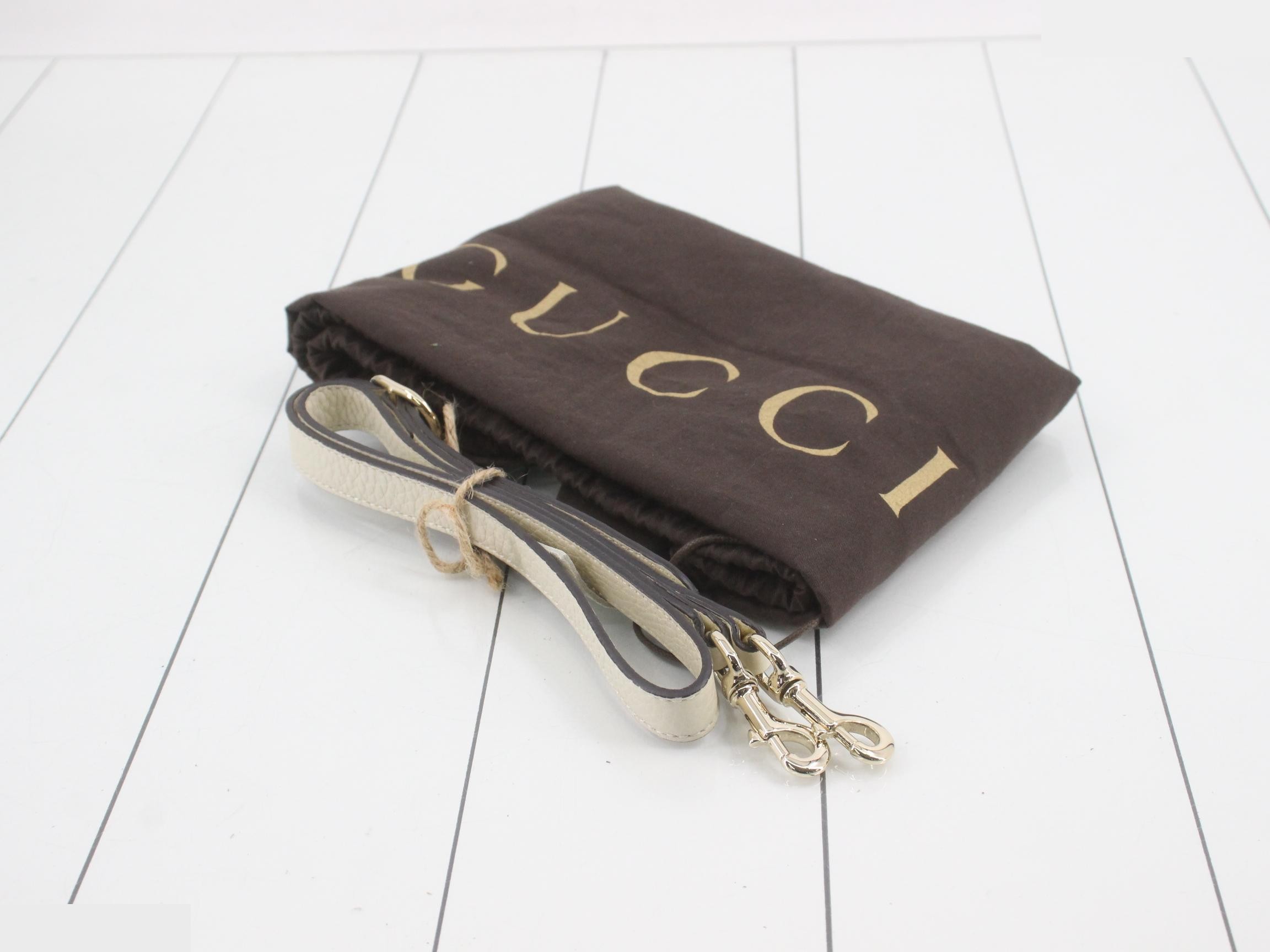 Bamboo Shopper Leather Beige Handbag — view 7