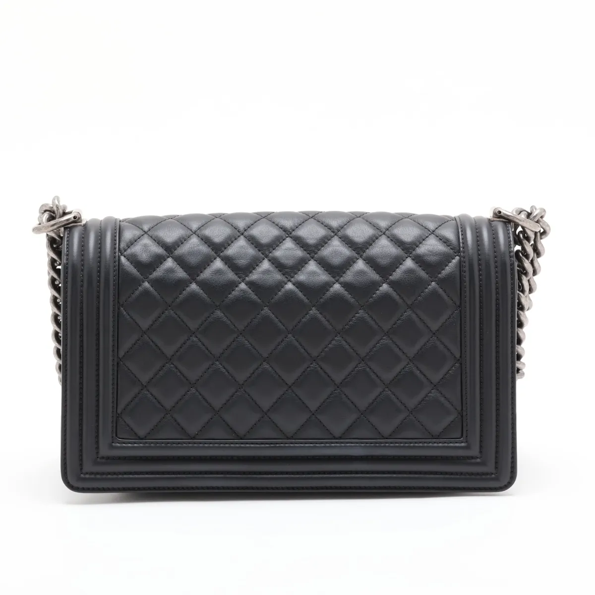 Boy Chanel 25 Lambskin Chain Shoulder Bag, Black with Gunmetal Hardware, GG304X92, Random Plate, A67086 — view 2