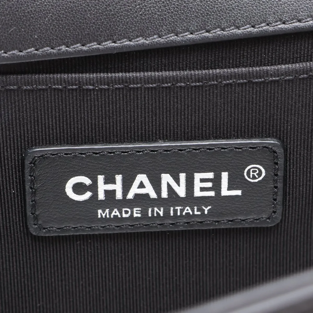 Boy Chanel 25 Lambskin Chain Shoulder Bag, Black with Gunmetal Hardware, GG304X92, Random Plate, A67086 — view 9