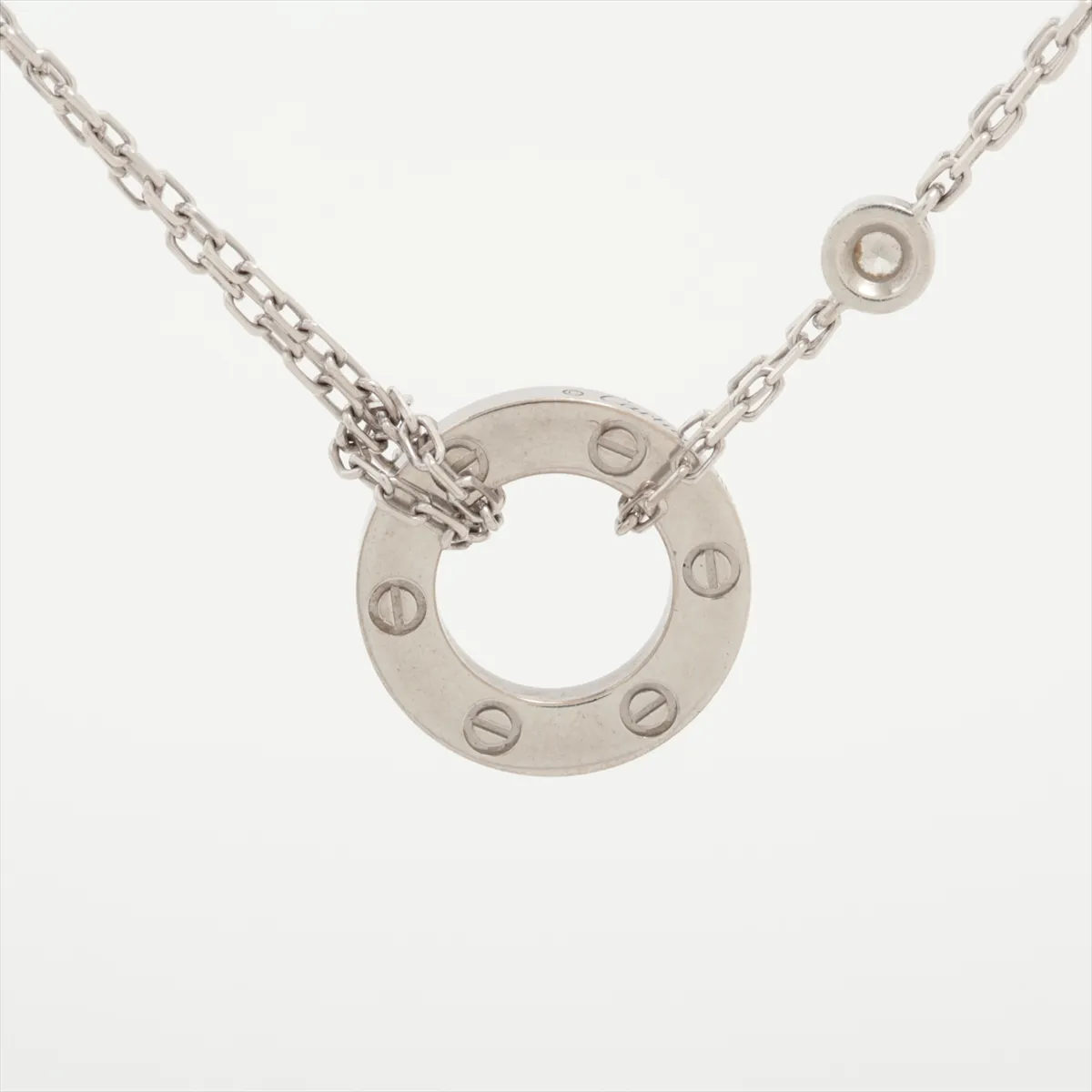 Love Circle 2-Diamond Necklace, 750 (WG), 6.8g, DIB848 — view 2