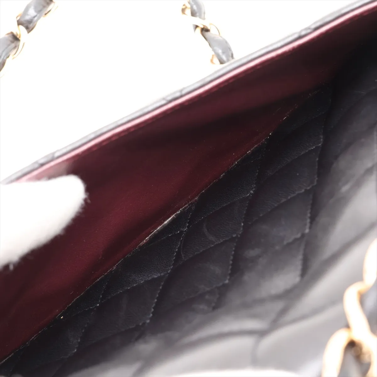 [Individually packaged] Chanel Large Matelassé 30 Lambskin Double Flap Double Chain Bag, Black with Gold Hardware, 15816607, Serial Number 15-series, A58600 — view 8