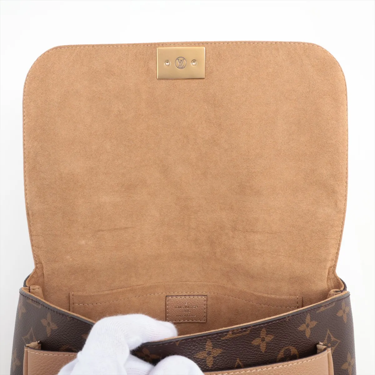 Monogram x Leather Marignan M44257 AR5129 Brown x Beige RFID reaction available — view 14