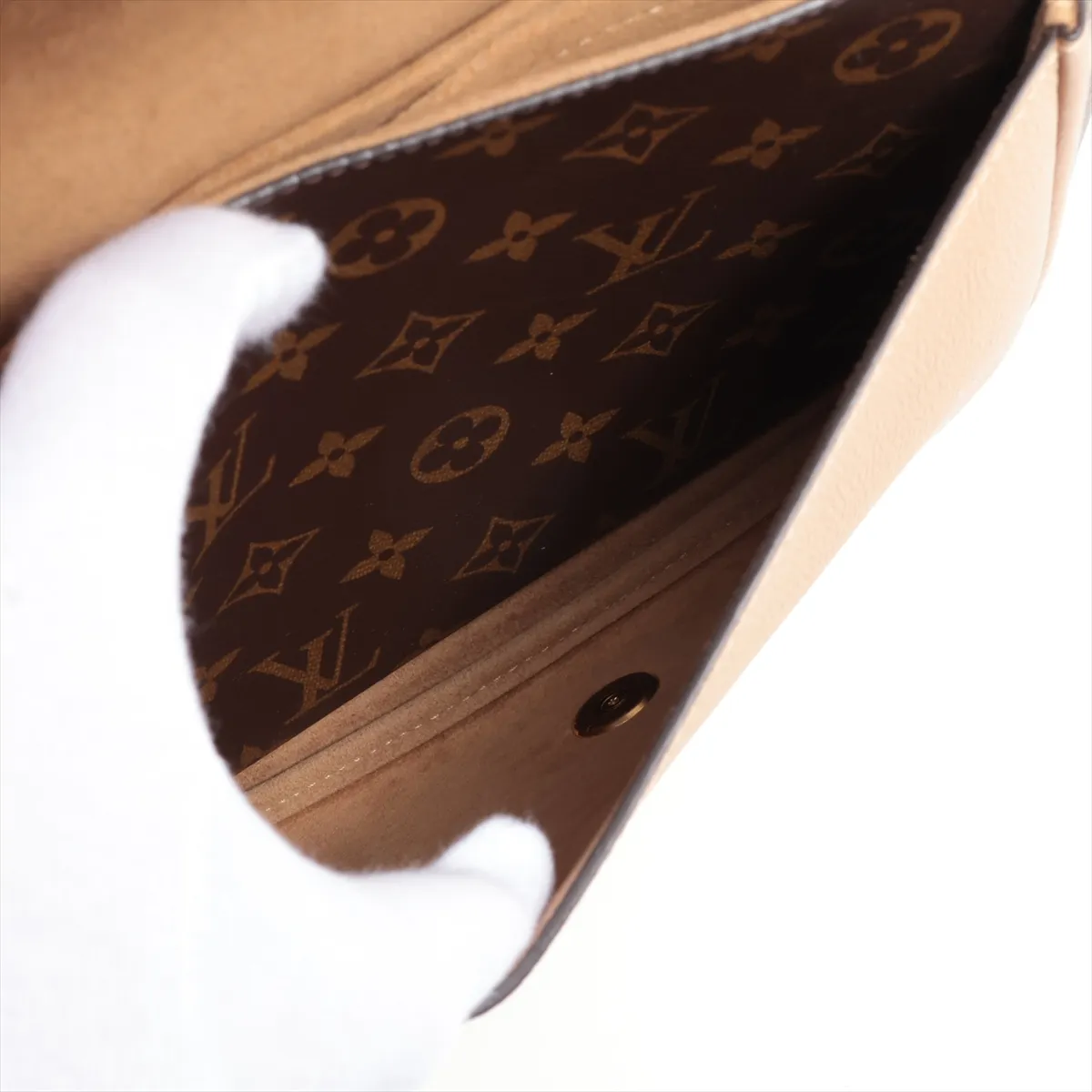 Monogram x Leather Marignan M44257 AR5129 Brown x Beige RFID reaction available — view 9